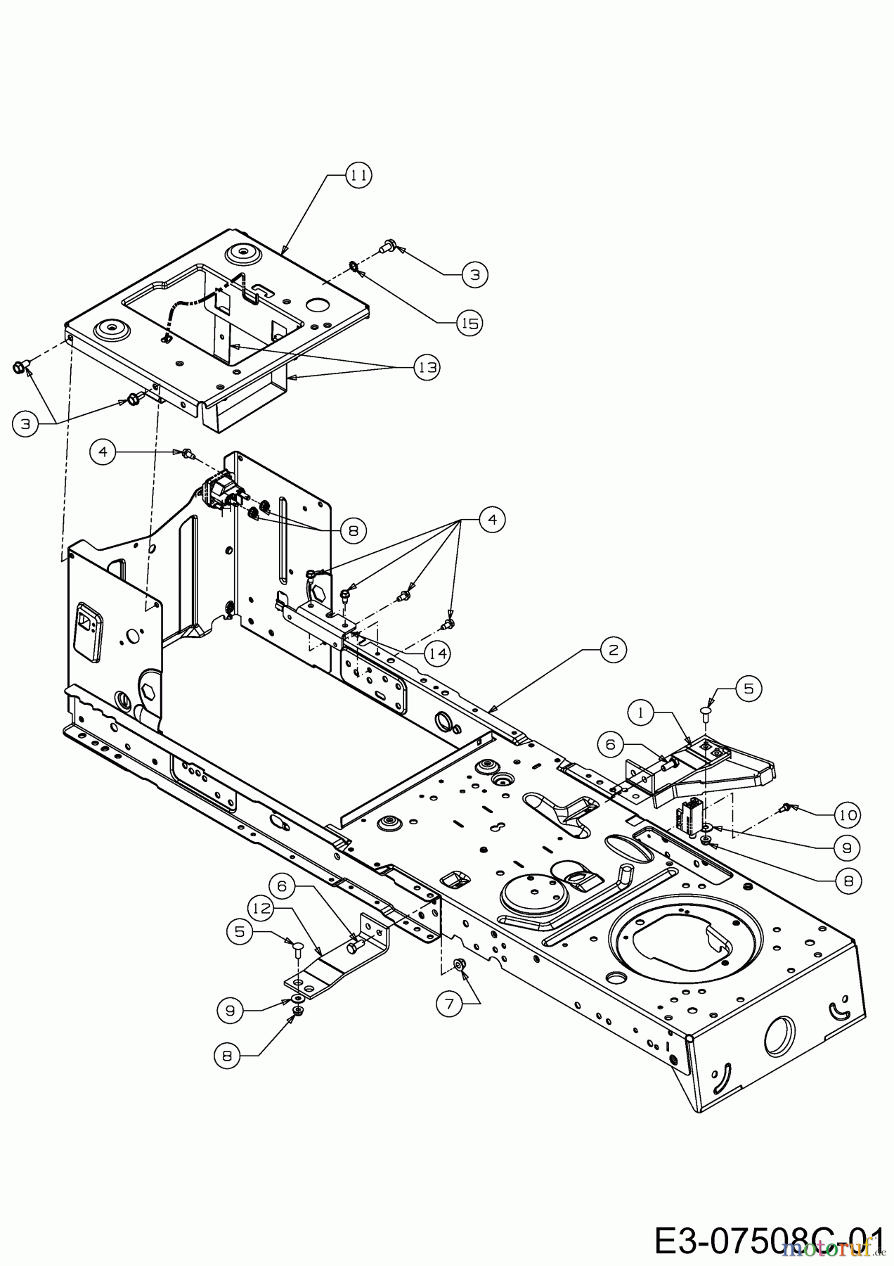  Wolf-Garten Rasentraktoren Select 107.175 T 13TN77RG650  (2014) Rahmen
