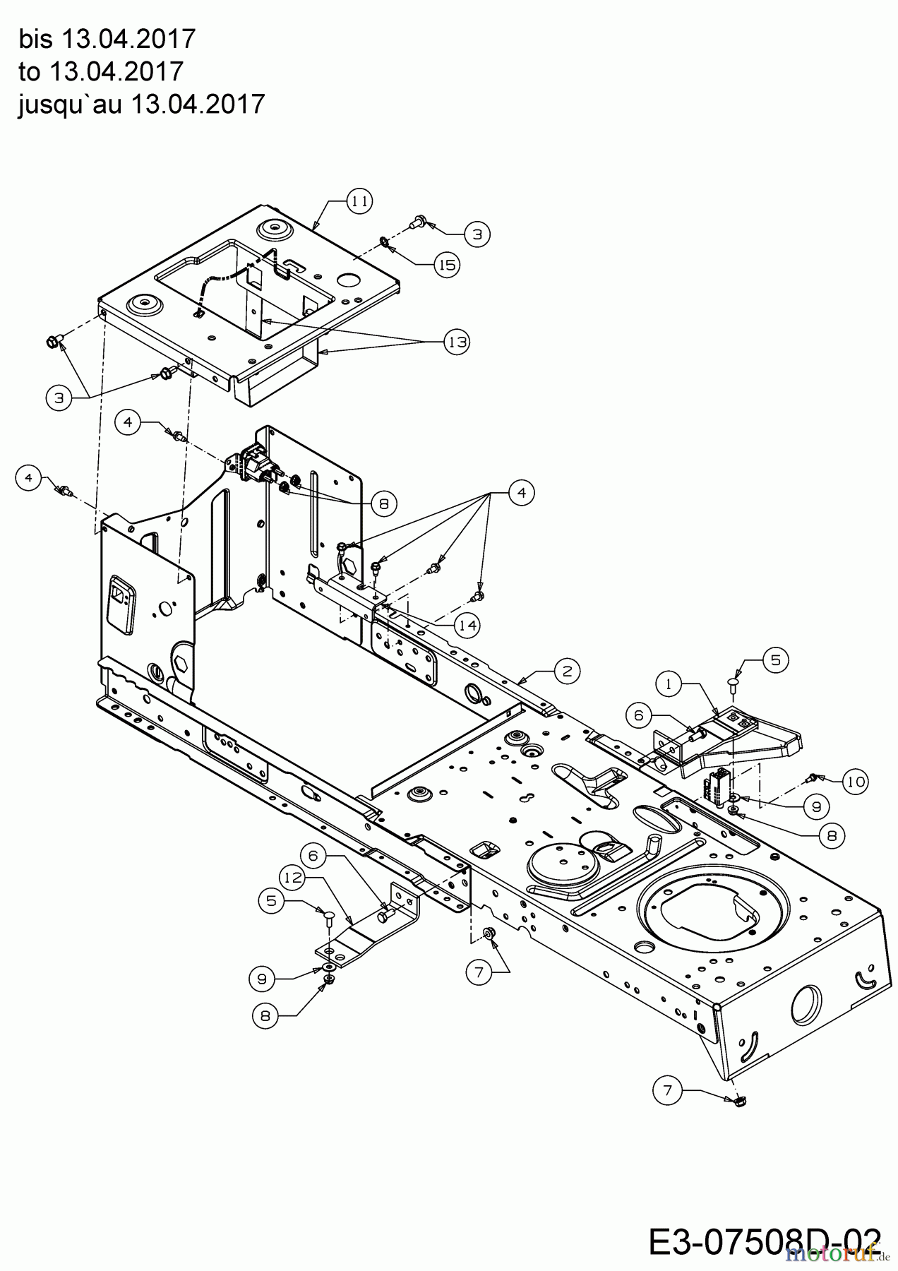  WOLF-Garten Expert Rasentraktoren E 13/96 H 13H2795F650  (2017) Rahmen bis 13.04.2017