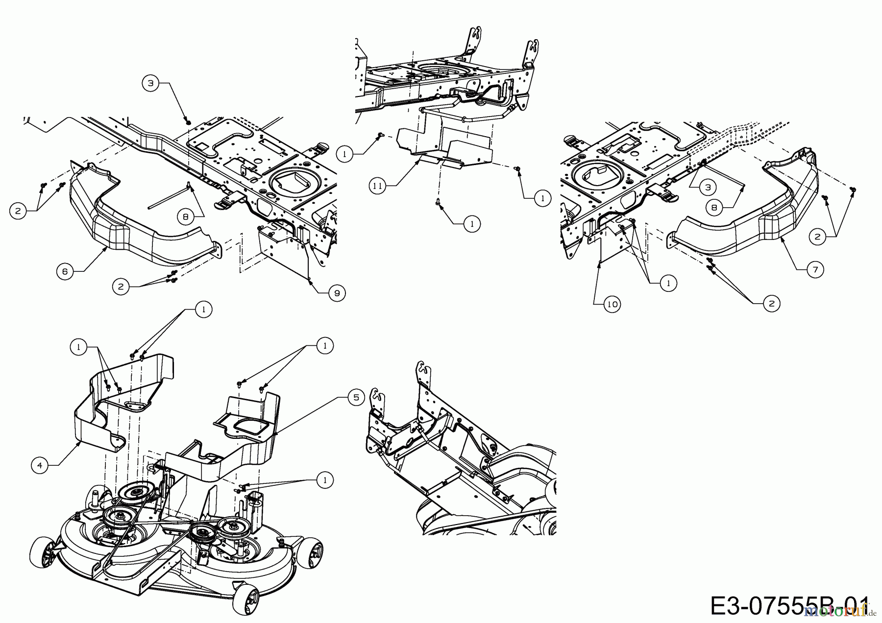  Wolf-Garten Rasentraktoren Expert 92.155 A 13BD90WE650  (2013) Keilriemenschutz Mähwerk E (36