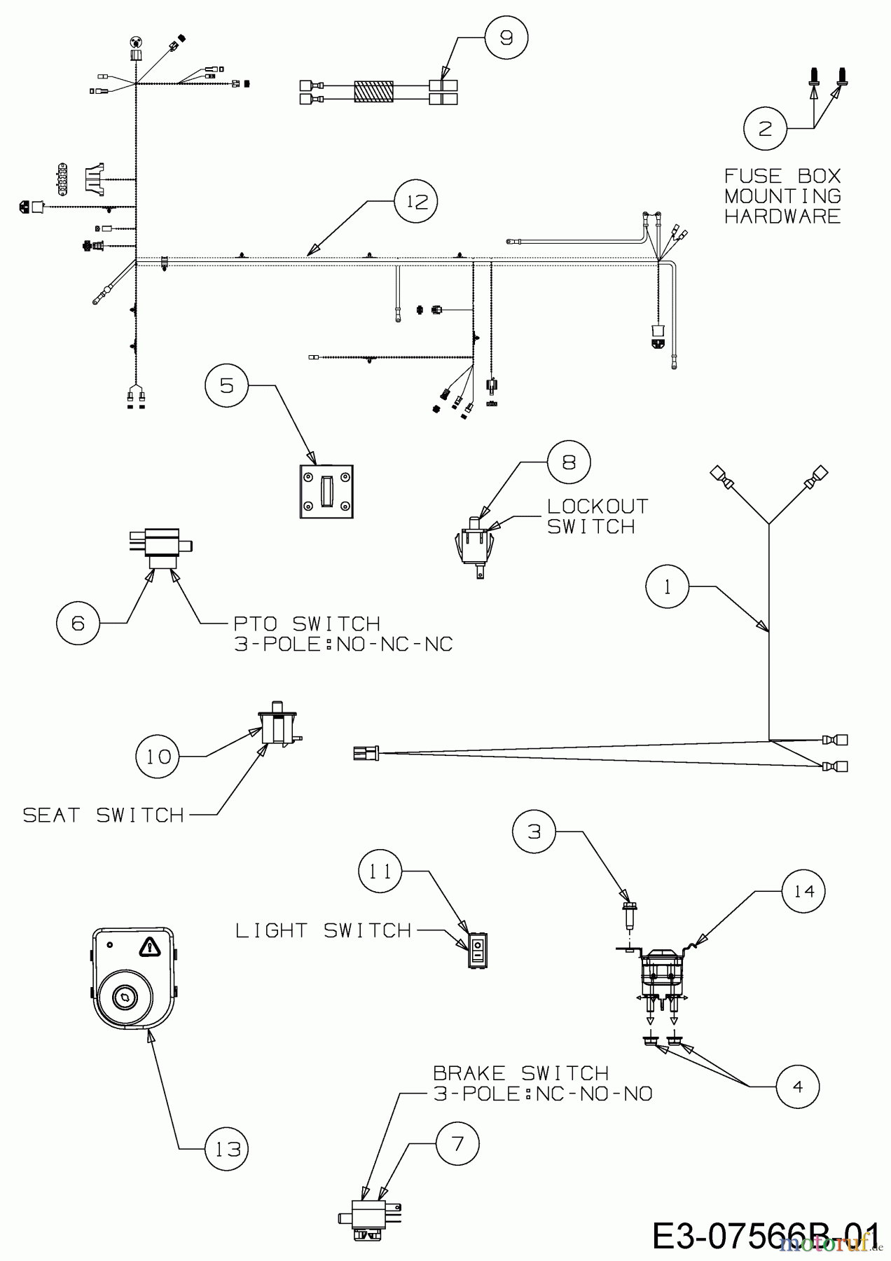  WOLF-Garten Expert Rasentraktoren Expert 122.240 H 13AI91WJ650  (2014) Elektroteile