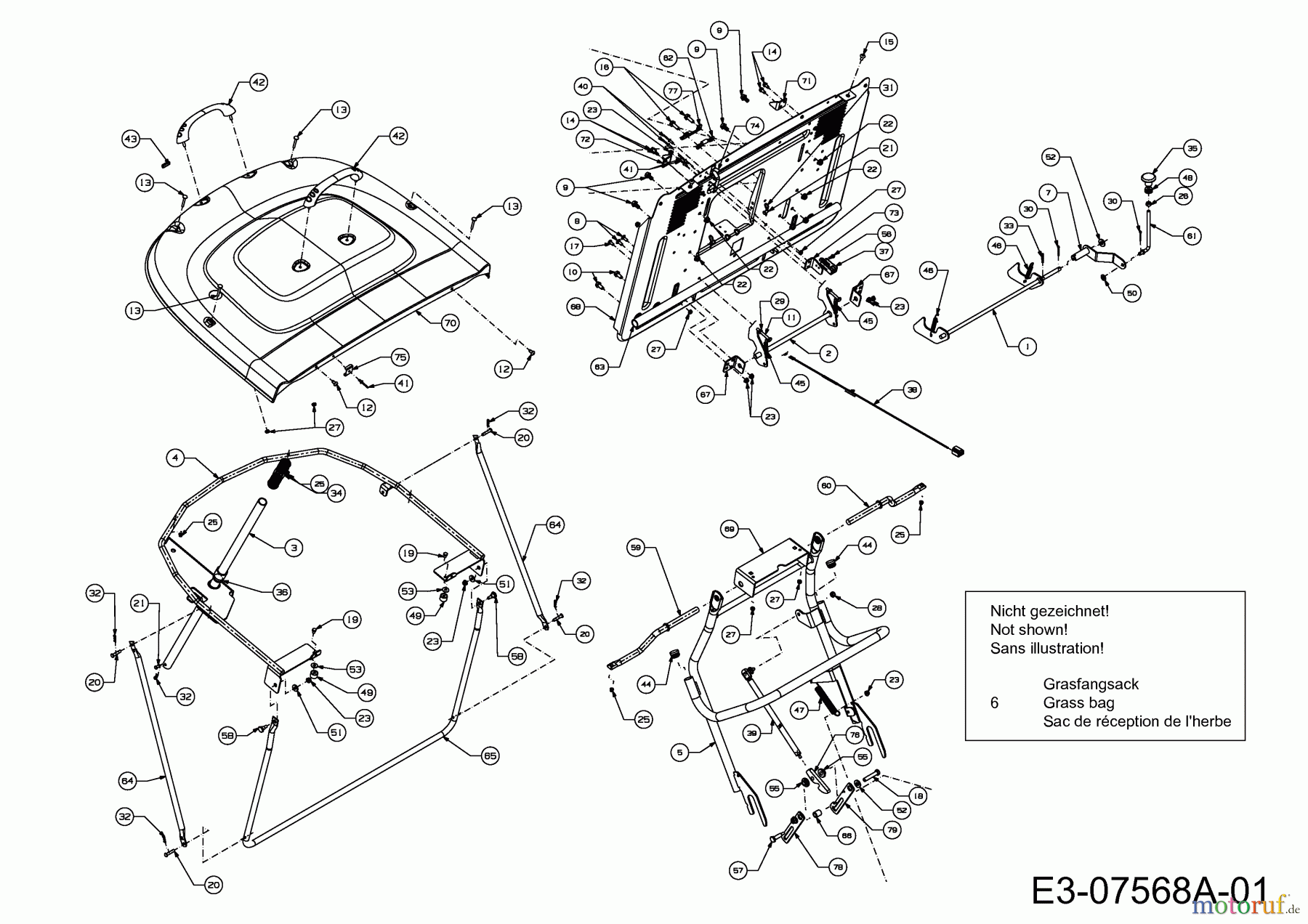  WOLF-Garten Expert Rasentraktoren Expert 105.220 H 13AF91WN650  (2012) Grasfangeinrichtung