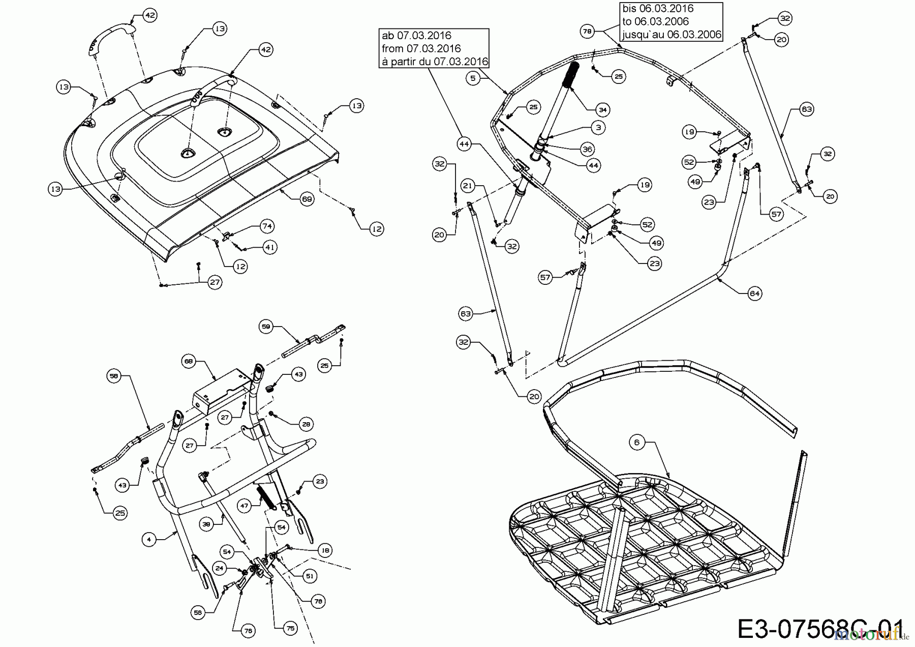  WOLF-Garten Expert Rasentraktoren Expert 105.165 A 13HN90WN650  (2016) Grasfangeinrichtung