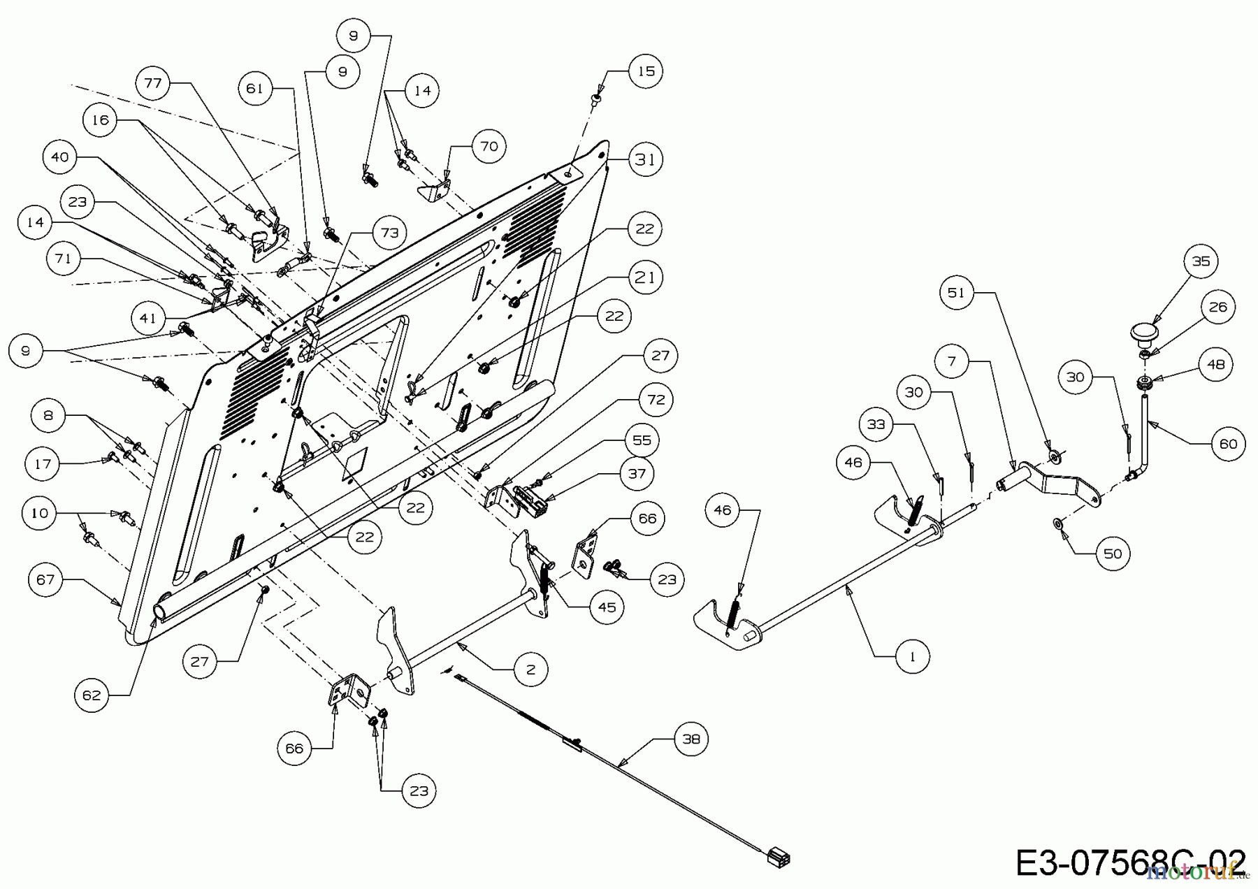  WOLF-Garten Expert Rasentraktoren Expert 105.165 A 13HN90WN650  (2016) Heckplatte