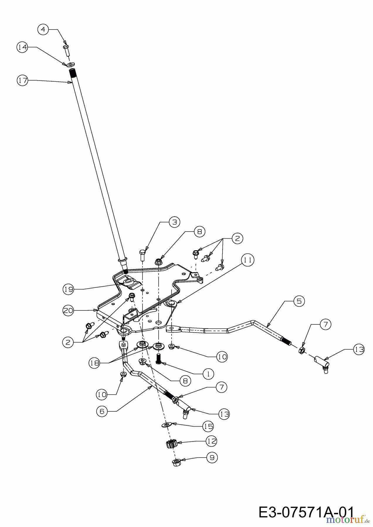 Wolf-Garten Rasentraktoren Expert 107.175 A 13AD90WG650 (2013) Lenkung