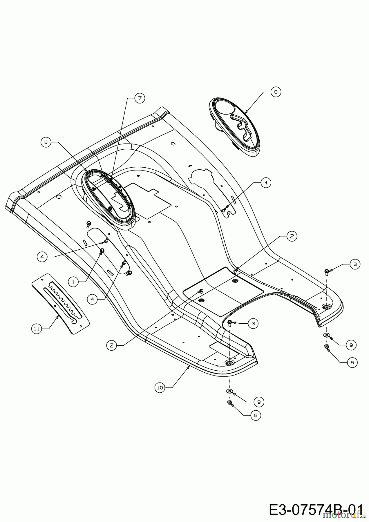 Wolf-Garten Rasentraktoren Expert 92.155 A 13BD90WE650 (2013) Sitzwanne