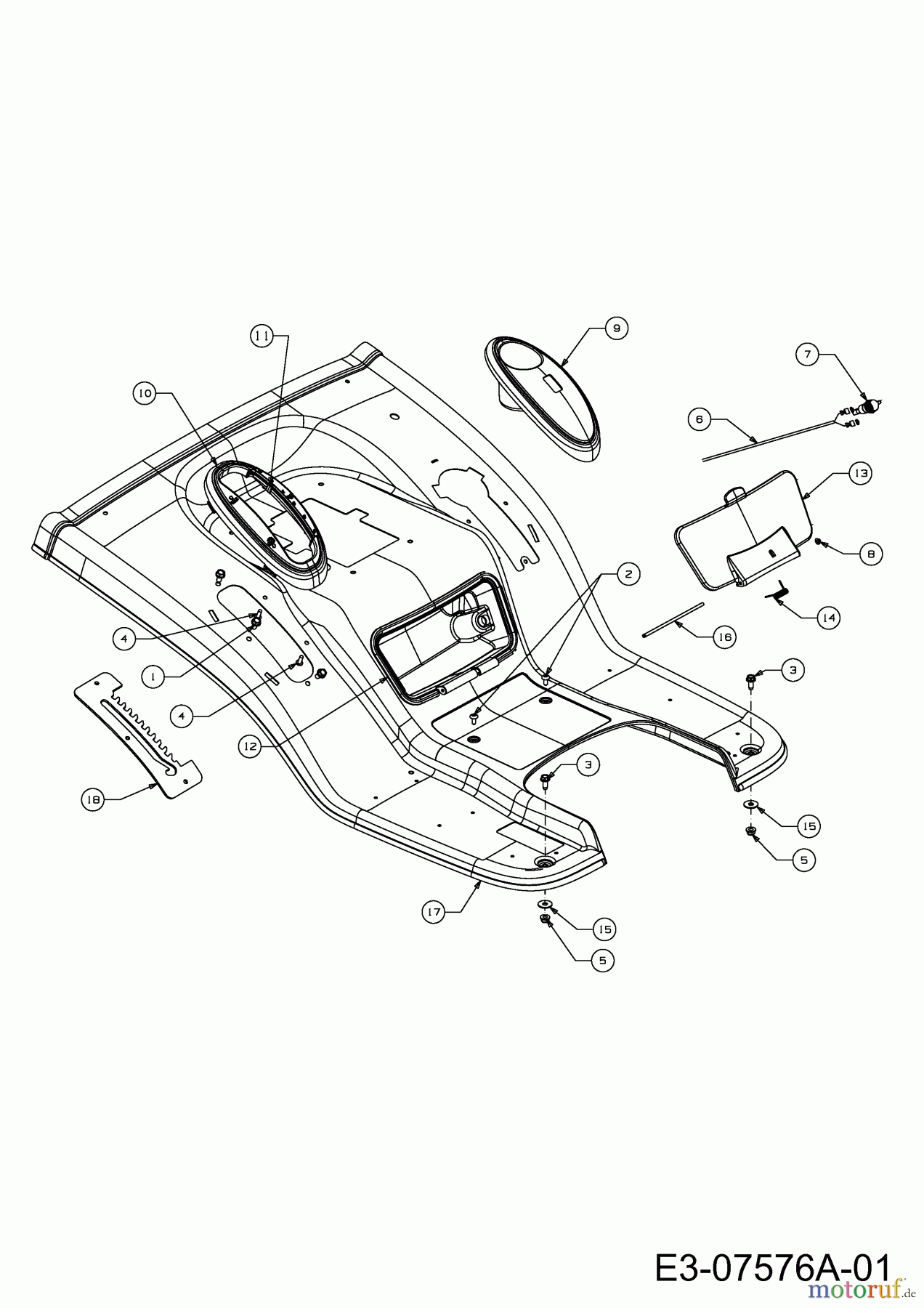 Wolf-Garten Rasentraktoren Expert 122.240 H 13AI91WJ650 (2012) Sitzwanne