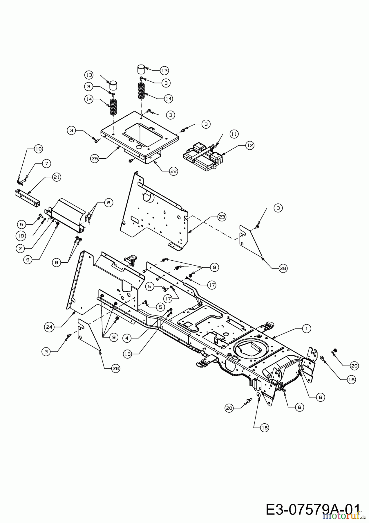  WOLF-Garten Expert Rasentraktoren Expert 92.155 A 13BD90WE650  (2013) Rahmen