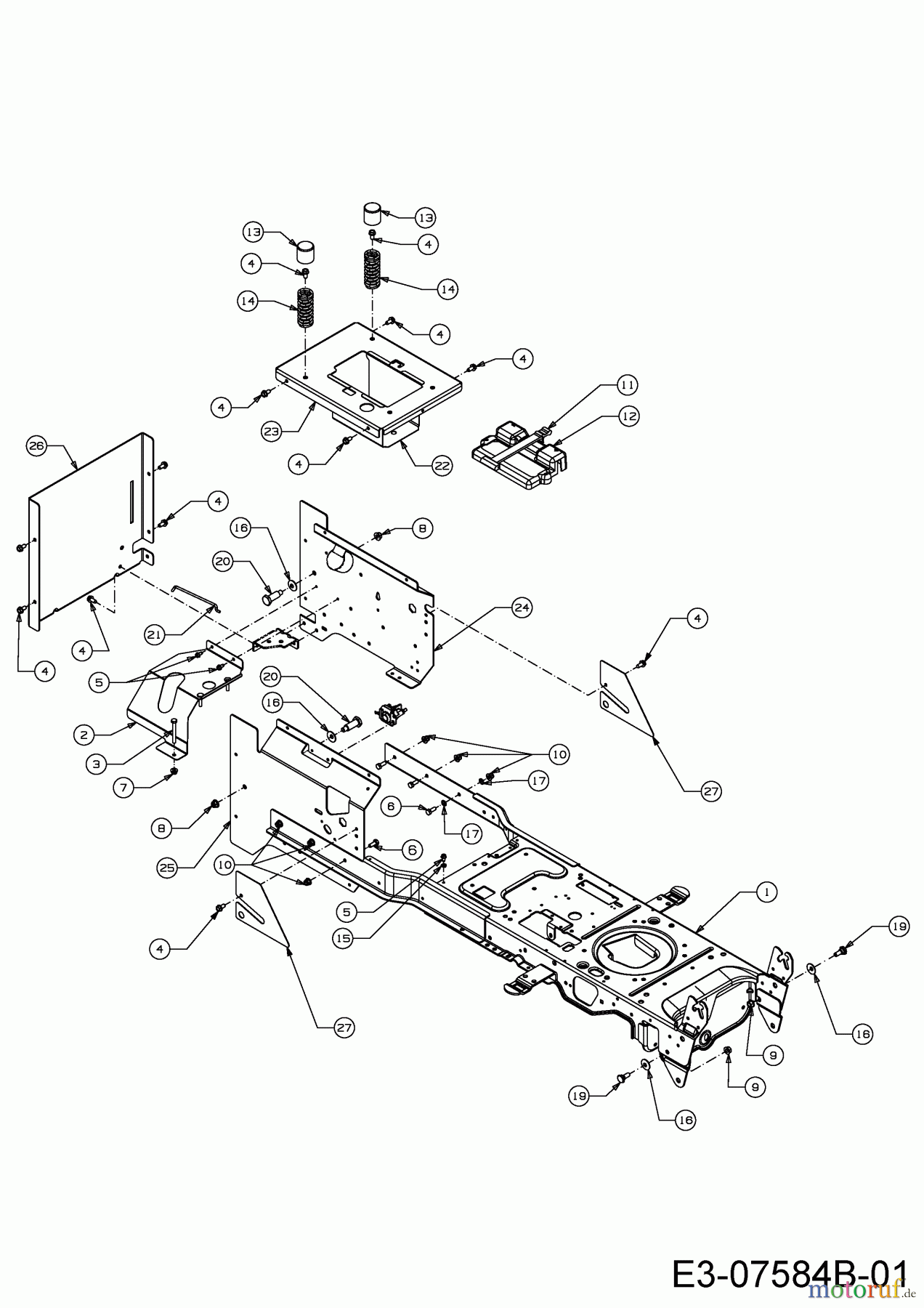 WOLF-Garten Expert Rasentraktoren Expert 92.220 H 13HF91WI650  (2014) Rahmen