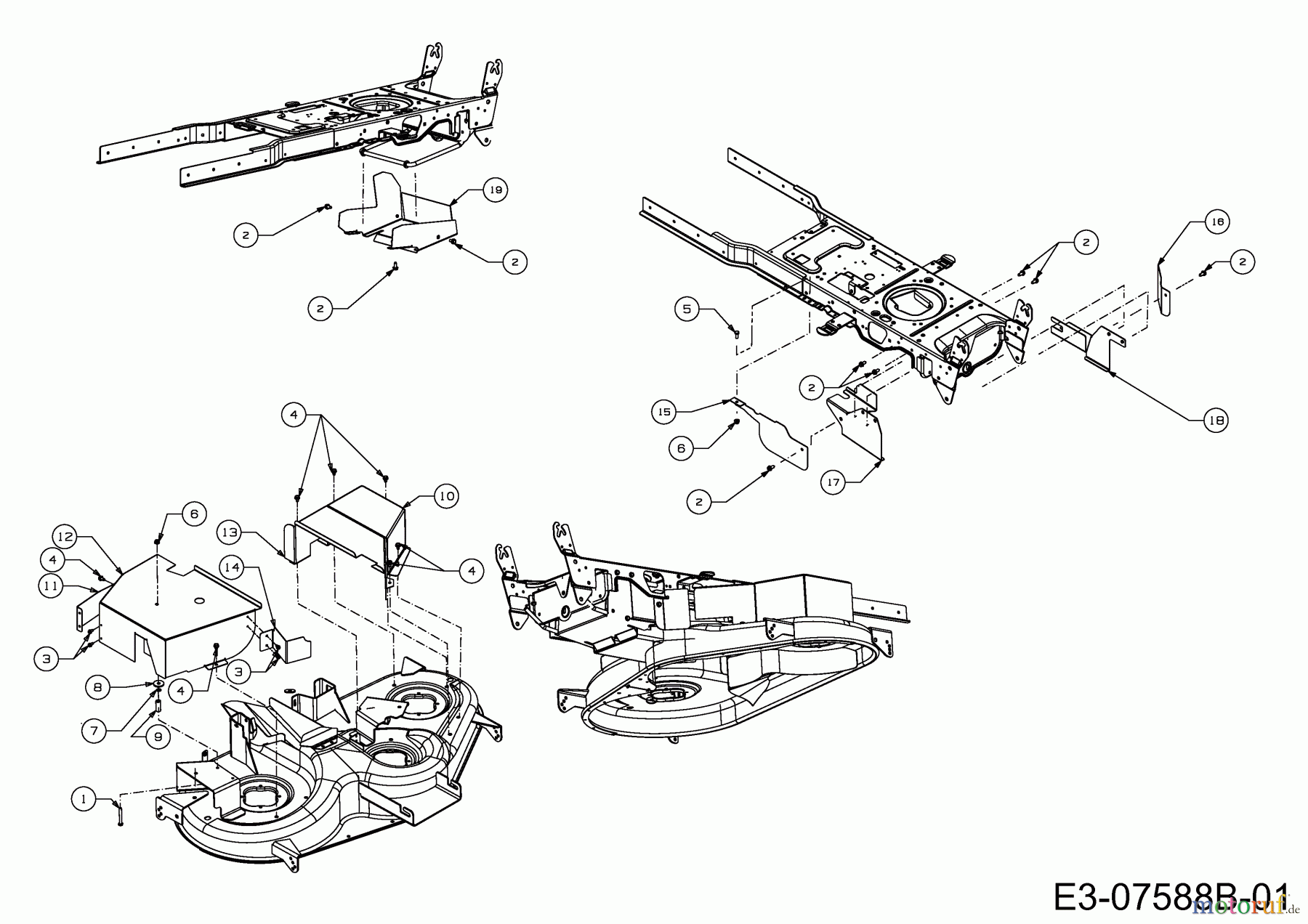 Wolf-Garten Rasentraktoren Expert 122.240 H 13AI91WJ650  (2013) Keilriemenschutz Mähwerk J (48
