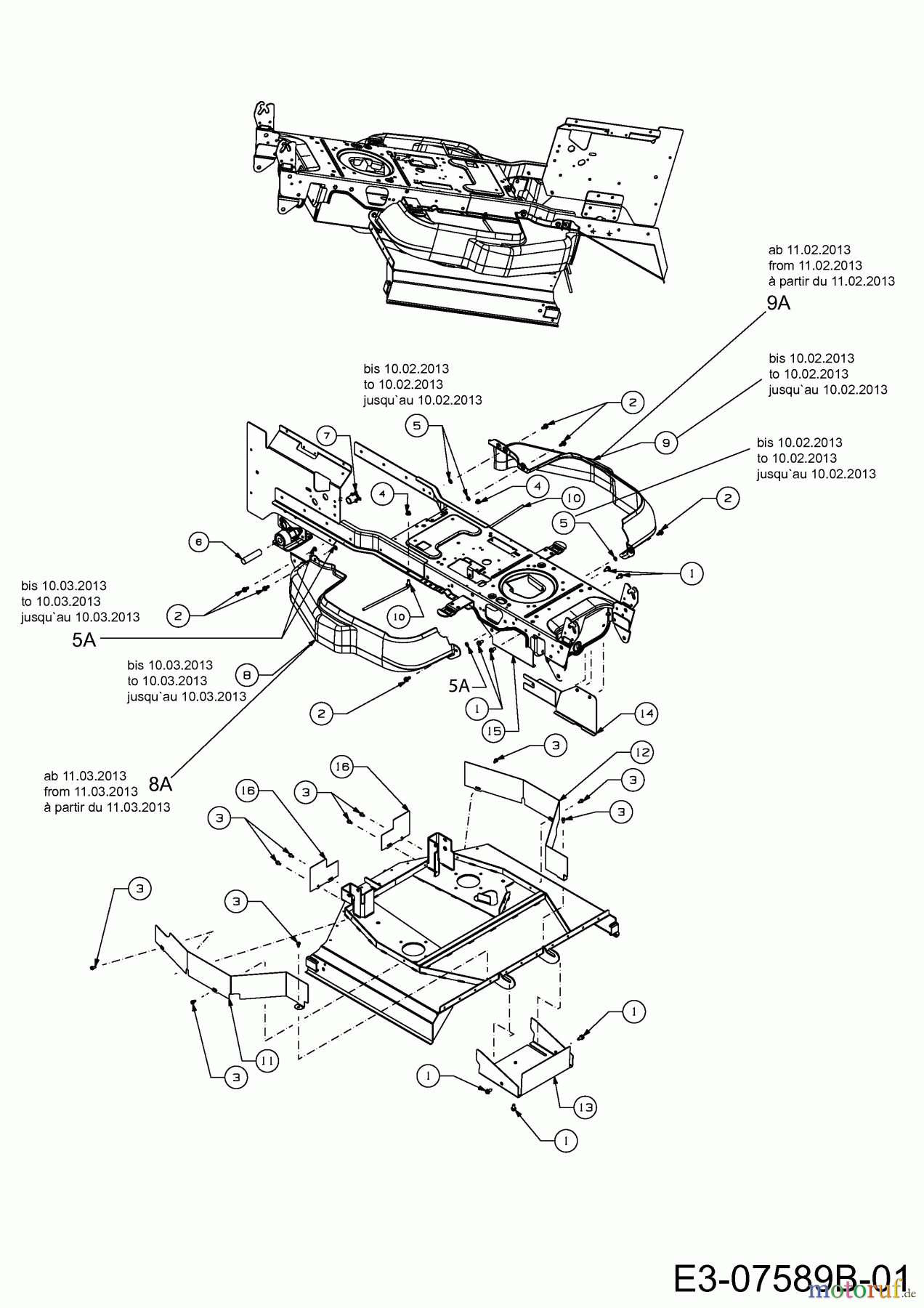  Wolf-Garten Rasentraktoren Expert 92.220 H 13AF91WI650  (2013) Keilriemenschutz Mähwerk I (36