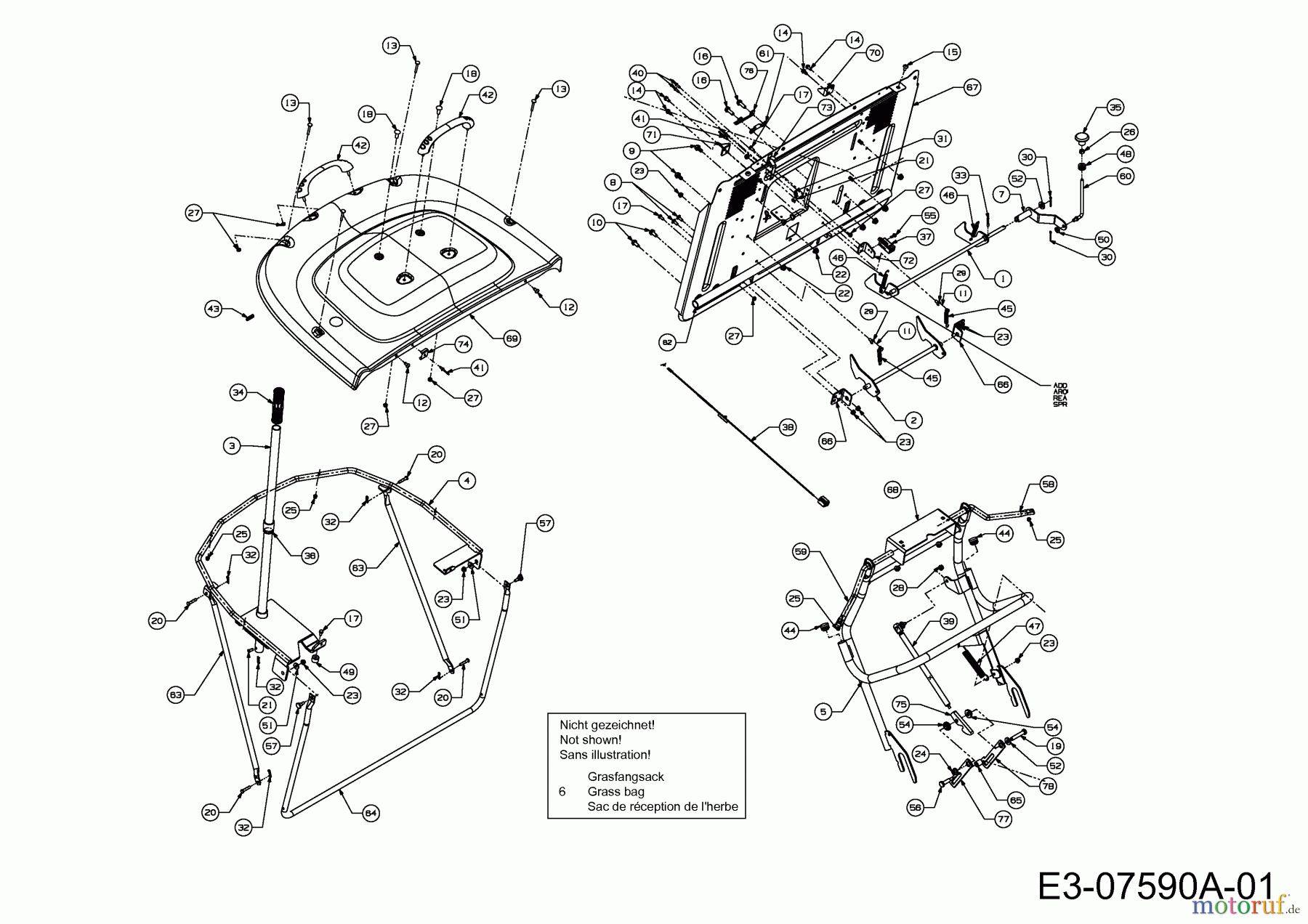  WOLF-Garten Expert Rasentraktoren Expert 92.160 H 13AG91WE650  (2012) Grasfangeinrichtung