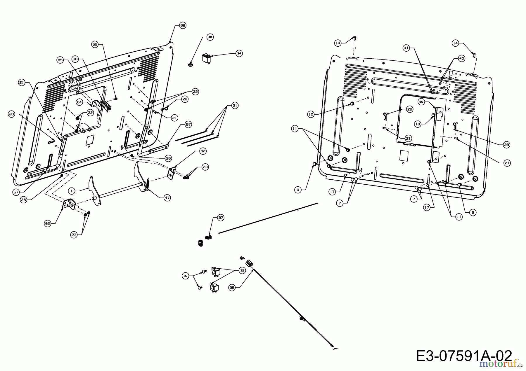  WOLF-Garten Expert Rasentraktoren Expert 122.240 H 13AI91WJ650  (2012) Heckplatte