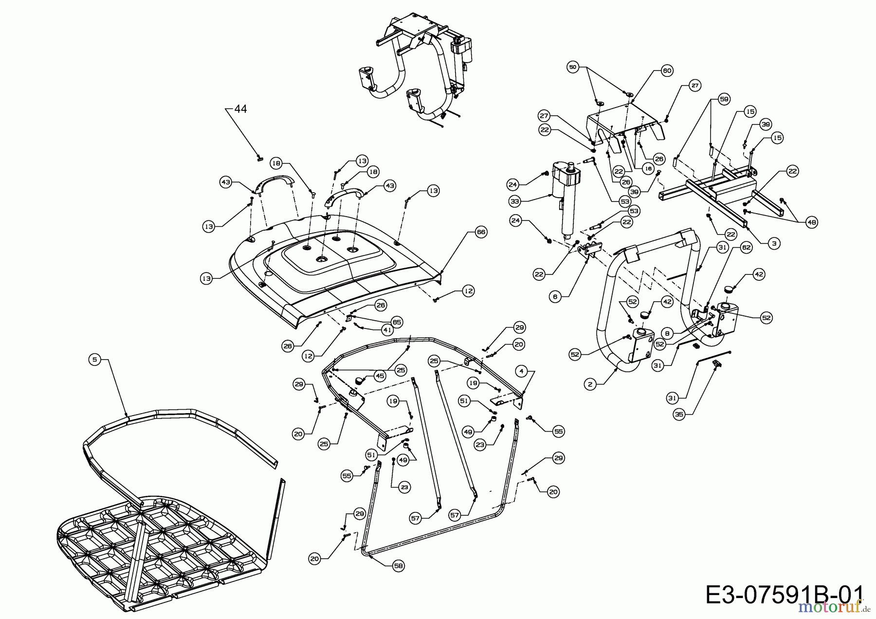  WOLF-Garten Expert Rasentraktoren Expert 122.240 H 13AI91WJ650  (2014) Grasfangeinrichtung