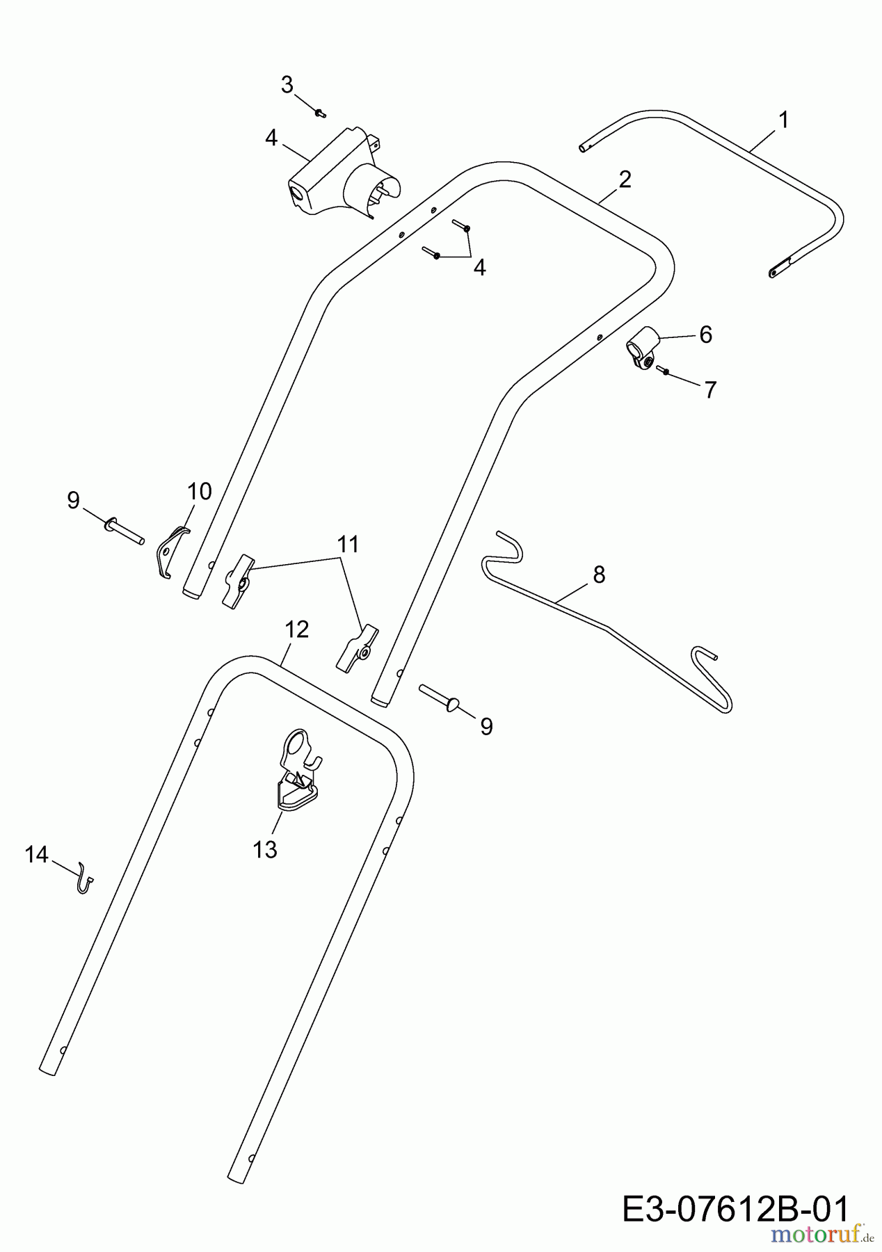 Wolf-Garten Elektromäher Power 1500 4927008  (2013) Griff, Schalter