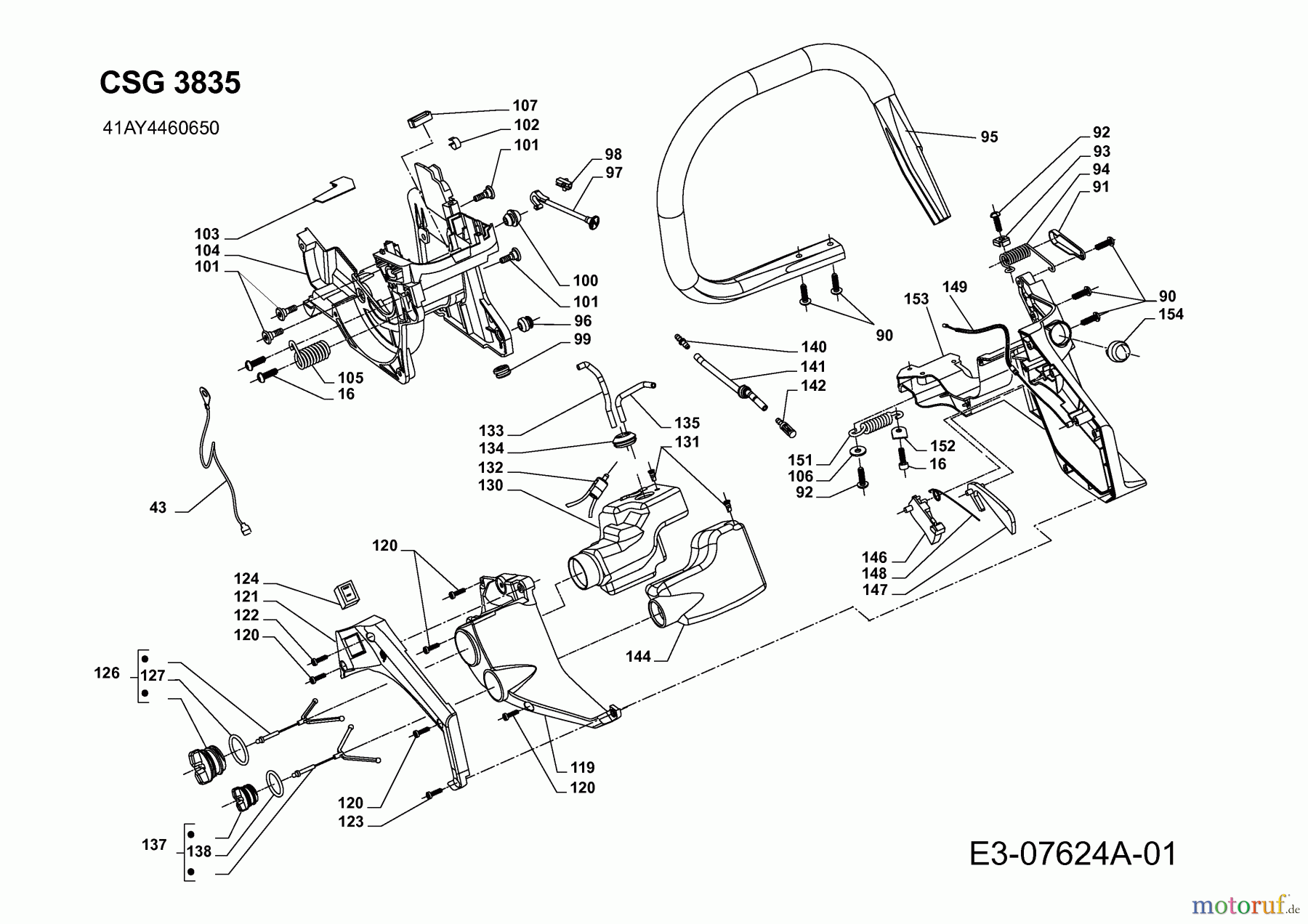 Wolf-Garten Motorkettensägen CSG 3835 41AY4460650 (2012) Tank, Handgriff
