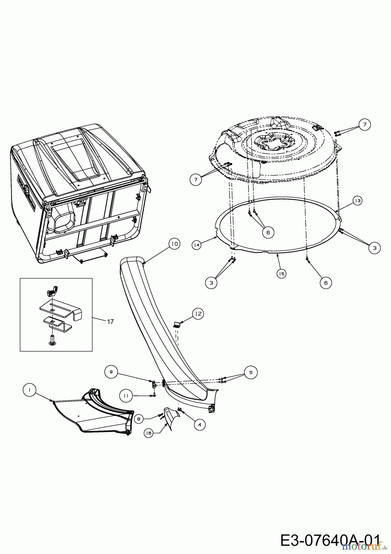  Wolf-Garten Rasentraktoren Scooter Pro 13A226ED650  (2012) Auswurfschacht, Deflektor, Luftleitblech
