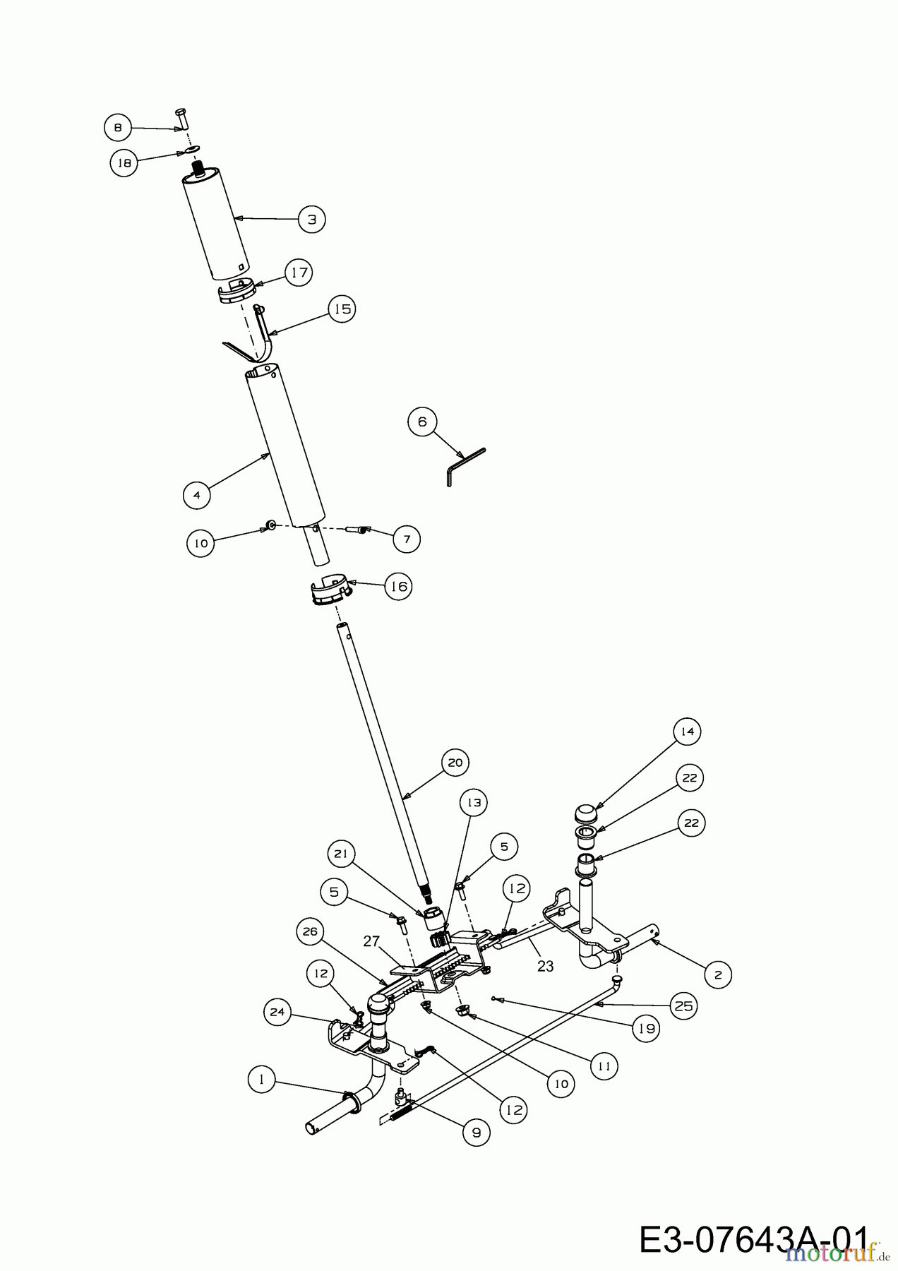  Wolf-Garten Rasentraktoren Scooter Pro 13A226ED650  (2012) Lenkung