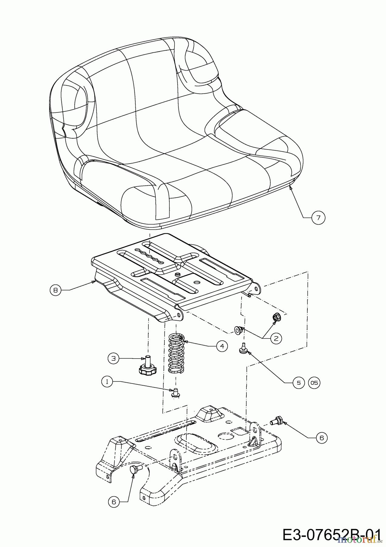  Wolf-Garten Rasentraktoren Scooter Mini / RDE 60 M 13A326SC650F  (2017) Sitz, Sitzträger