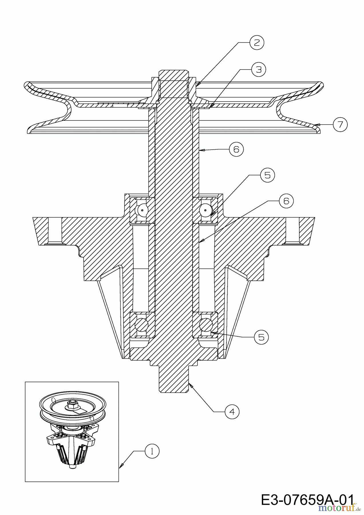  Wolf-Garten Rasentraktoren Scooter Pro 13A226ED650  (2012) Messerspindel 618-04822A