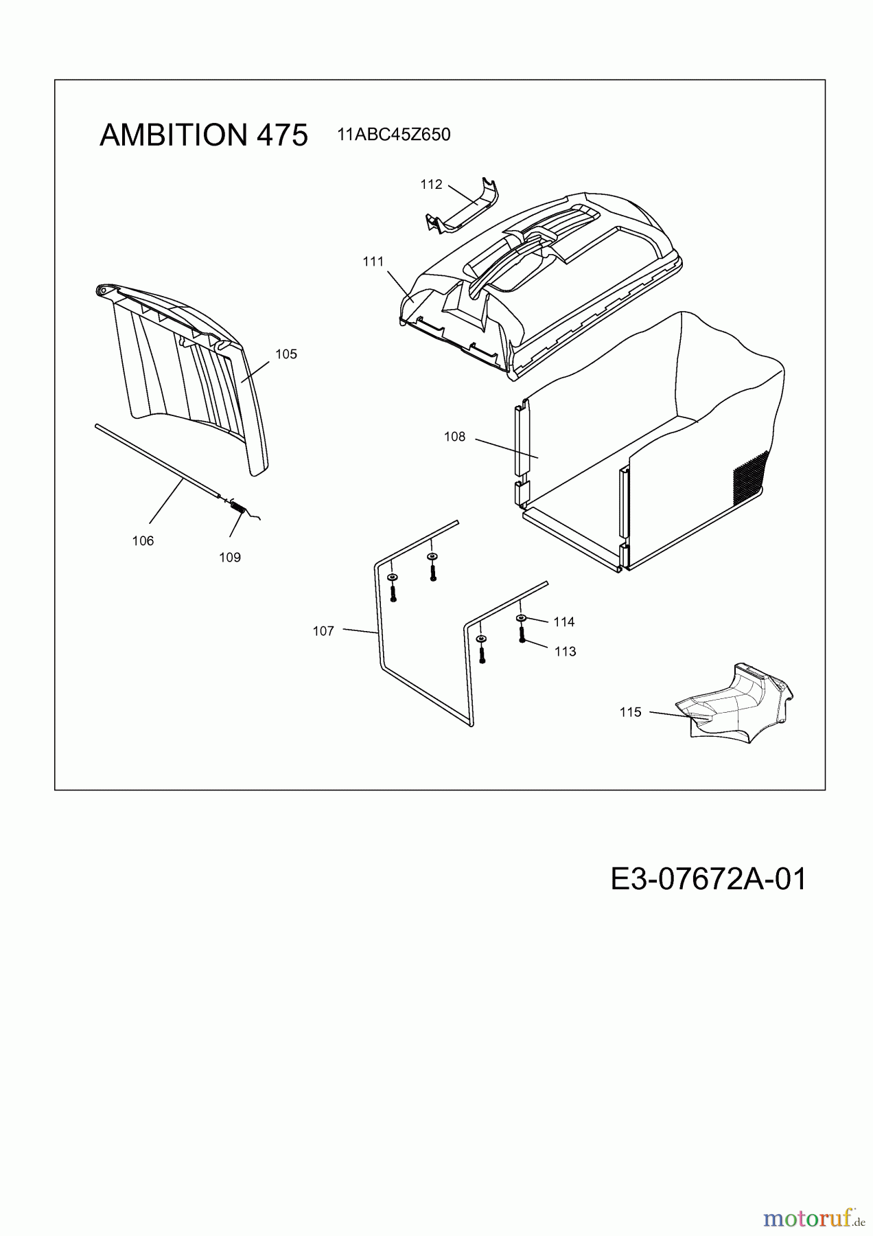 Wolf-Garten Motormäher Ambition 475 11ABC45Z650 (2012) Grasfangsack
