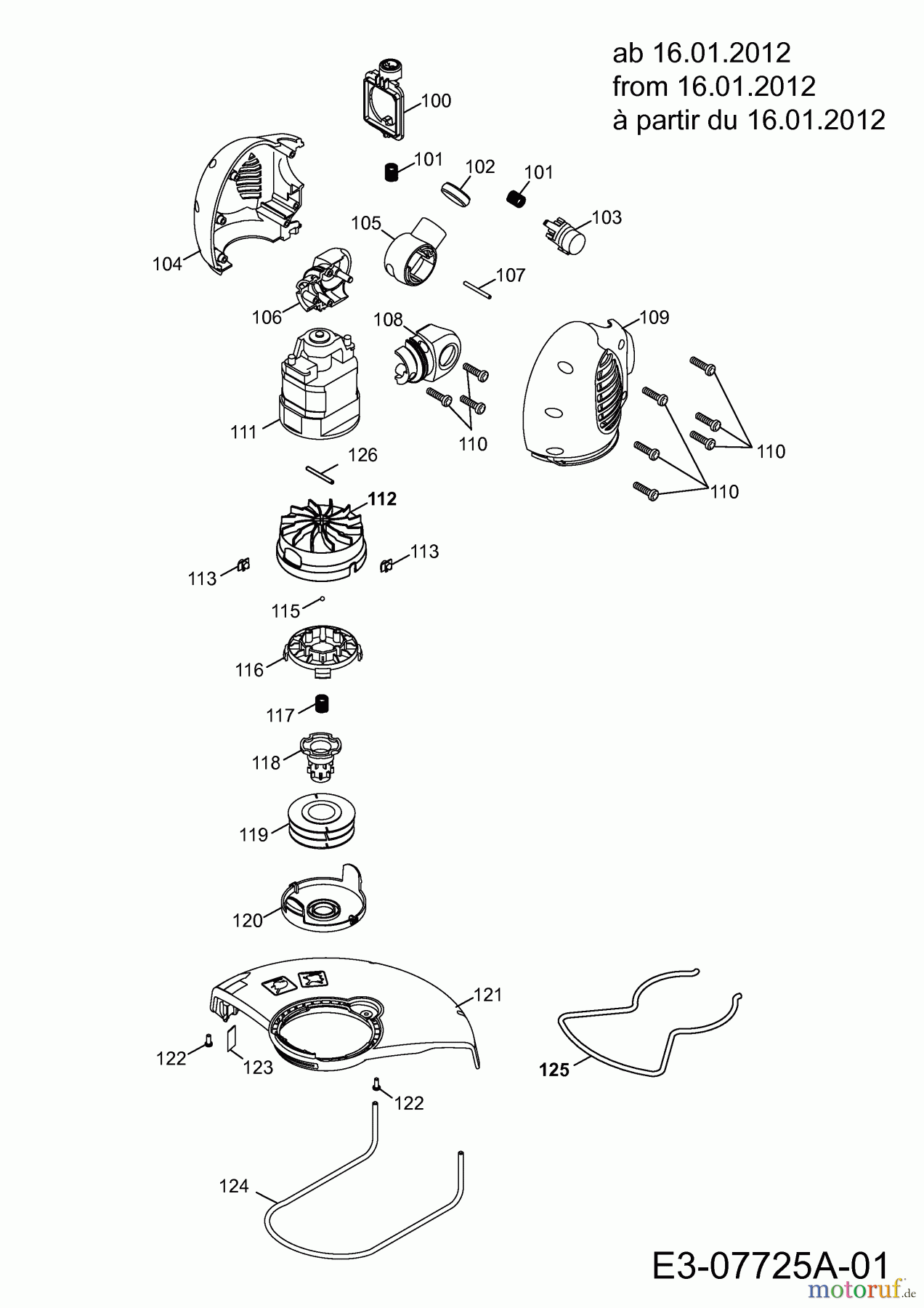  Wolf-Garten Elektrotrimmer GT 850 7136003  (2012) Elektromotor, Fadenspule ab 16.01.2012