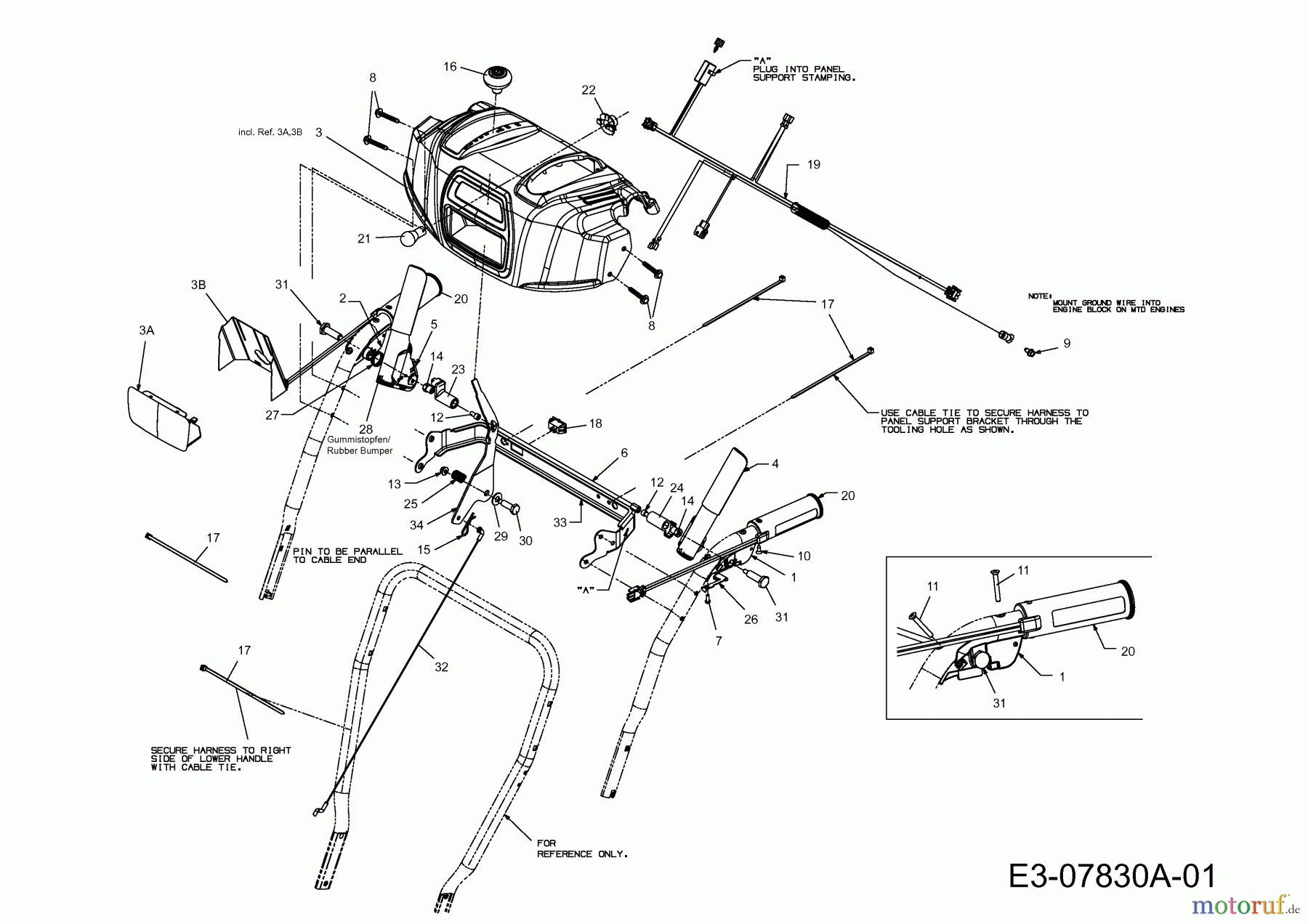  WOLF-Garten Expert Schneefräsen Expert 6170 31AW53TR650  (2014) Armaturenbrett, Handhebel