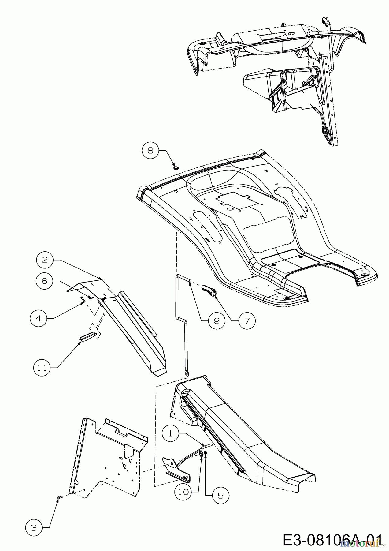  Wolf-Garten Rasentraktoren Expert 105.180 H 13BG91WN650  (2013) Reinigungsklappe
