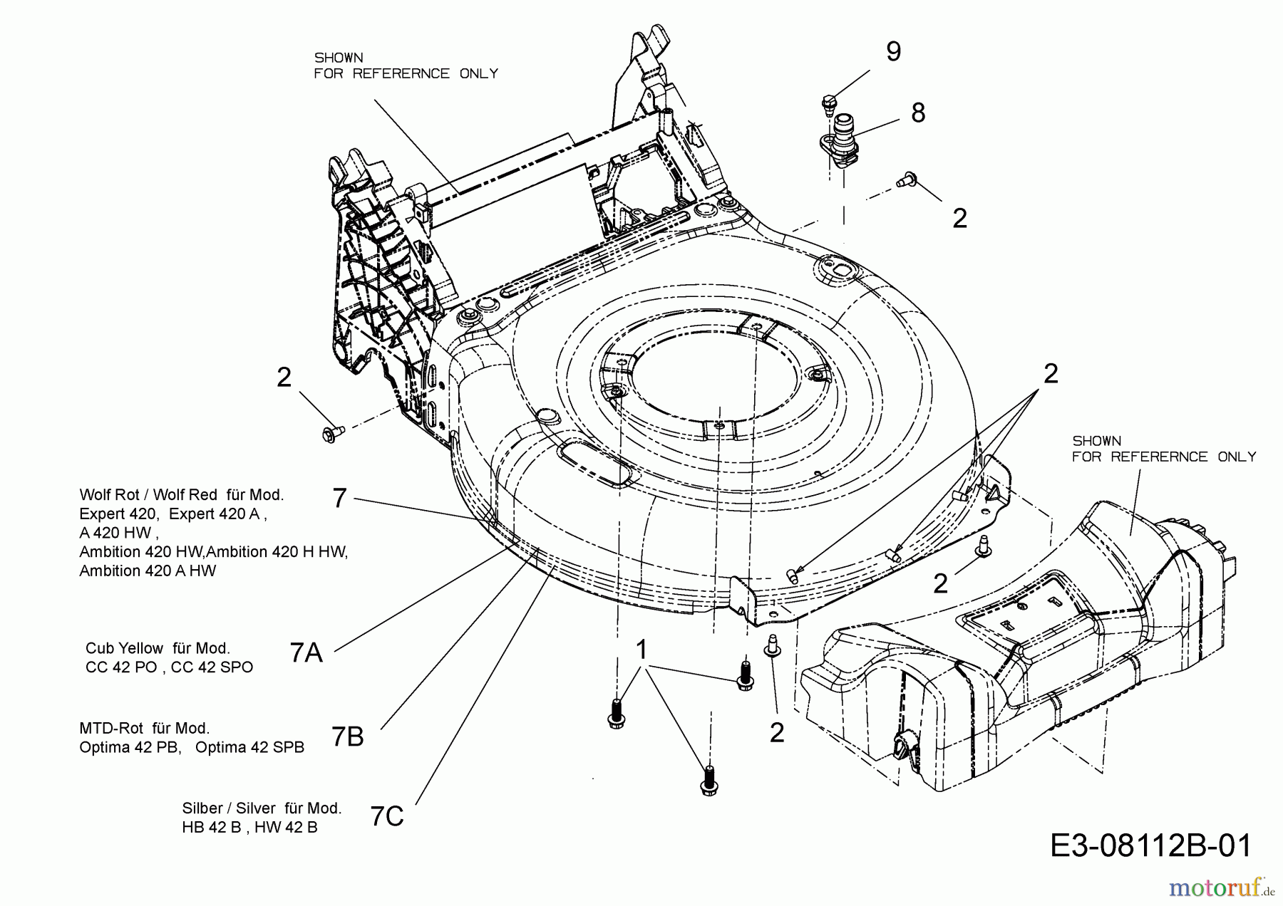  Wolf-Garten Motormäher mit Antrieb A 420 AHW 12A-LV5N650  (2015) Mähwerksgehäuse