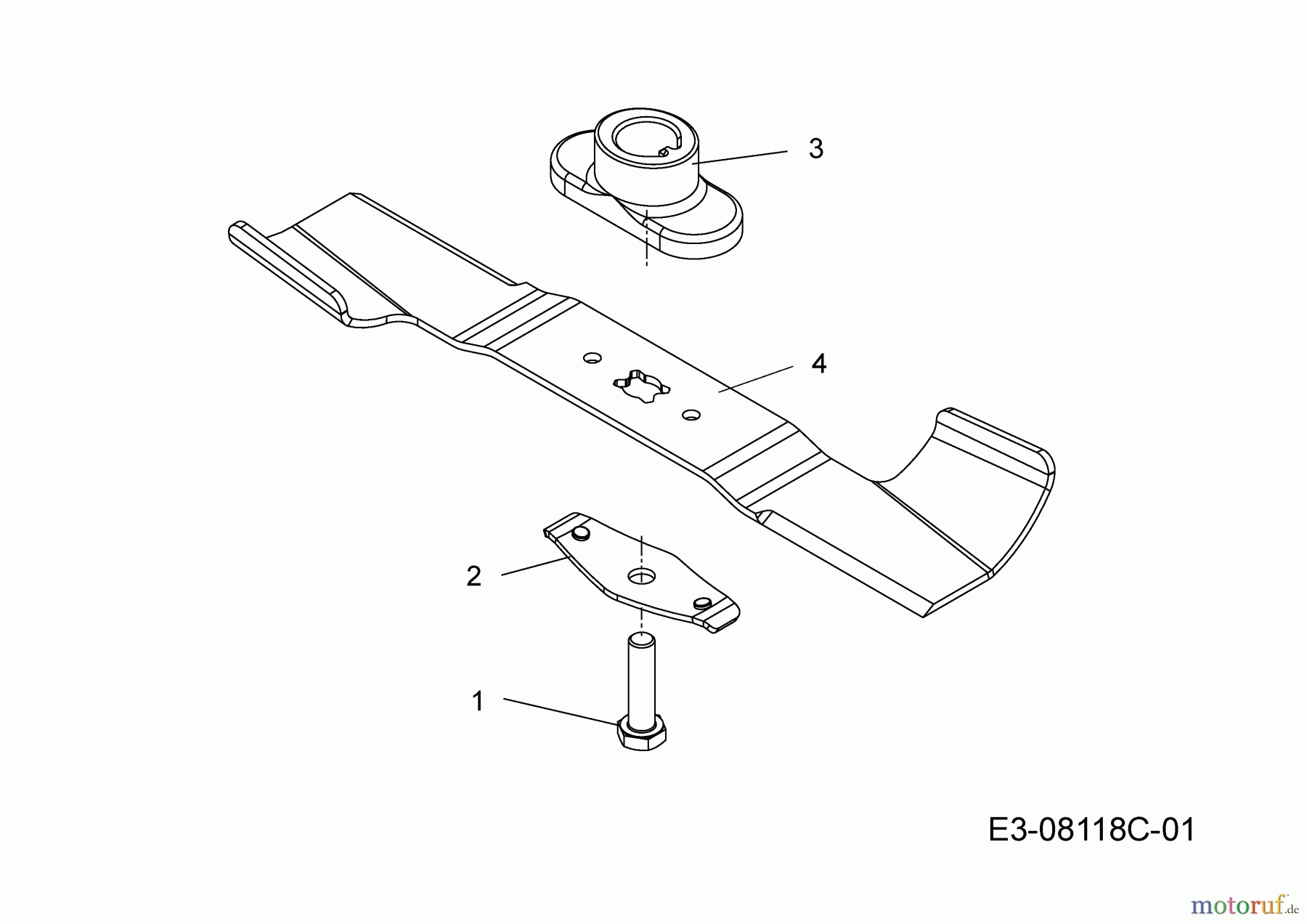  WOLF-Garten Expert Motormäher Expert 420 11A-LUSC650  (2016) Messer, Messeraufnahme