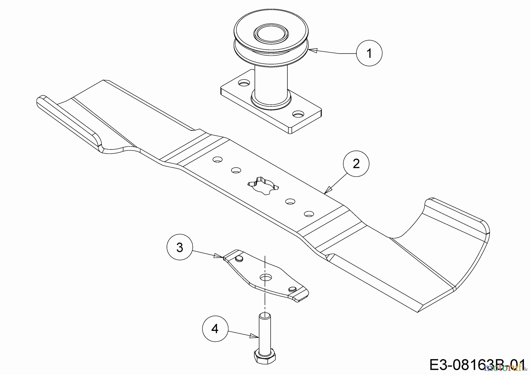  WOLF-Garten Expert Motormäher mit Antrieb Expert 420 A 12B-LUSC650  (2016) Messer, Messeraufnahme