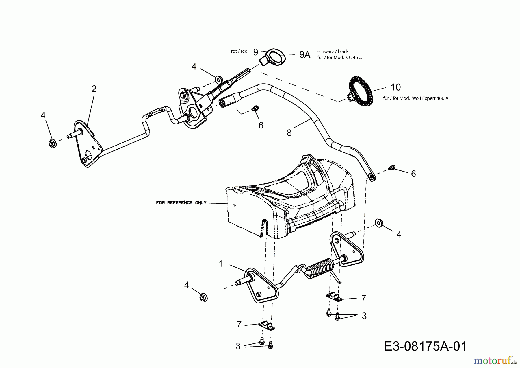  WOLF-Garten Expert Motormäher mit Antrieb Expert 460 A 12A-TUKC650  (2015) Höhenverstellung