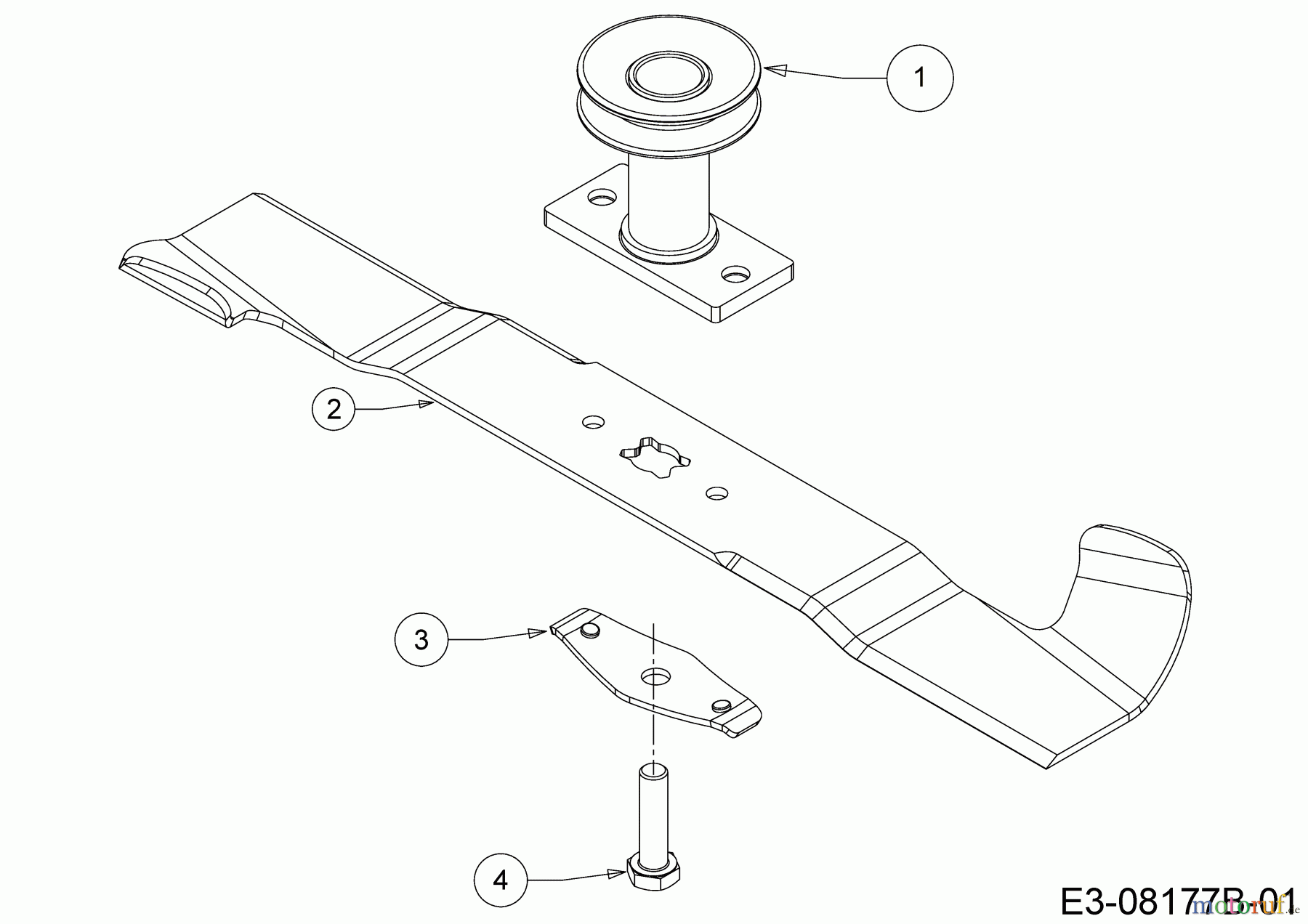  Wolf-Garten Motormäher mit Antrieb A 4600 A 12A-TOSC650  (2018) Messer, Messeraufnahme