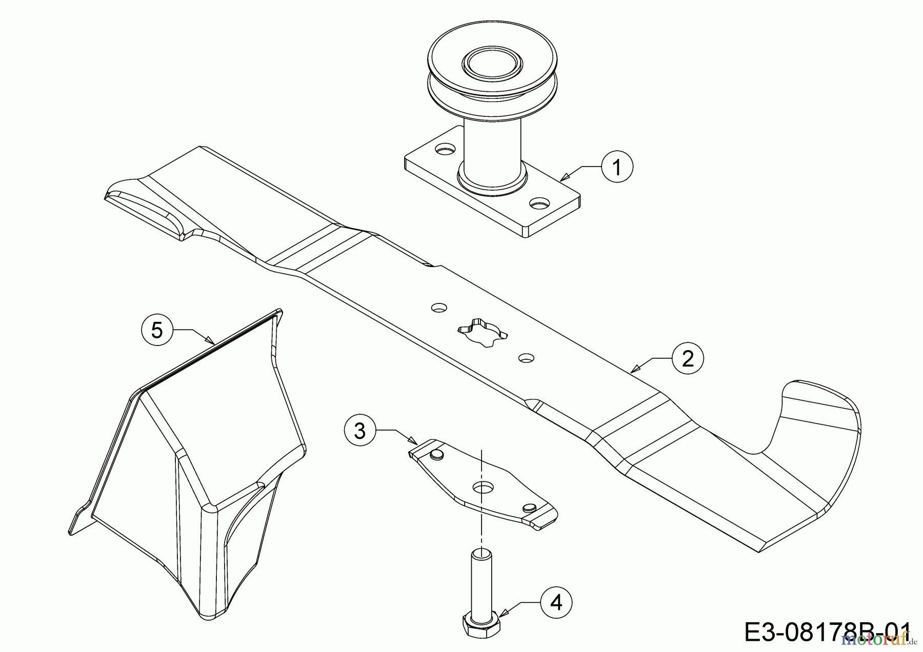  WOLF-Garten Expert Motormäher mit Antrieb Expert 46 BA V HW 12ABTV5E650  (2017) Messer, Messeraufnahme, Mulchstopfen