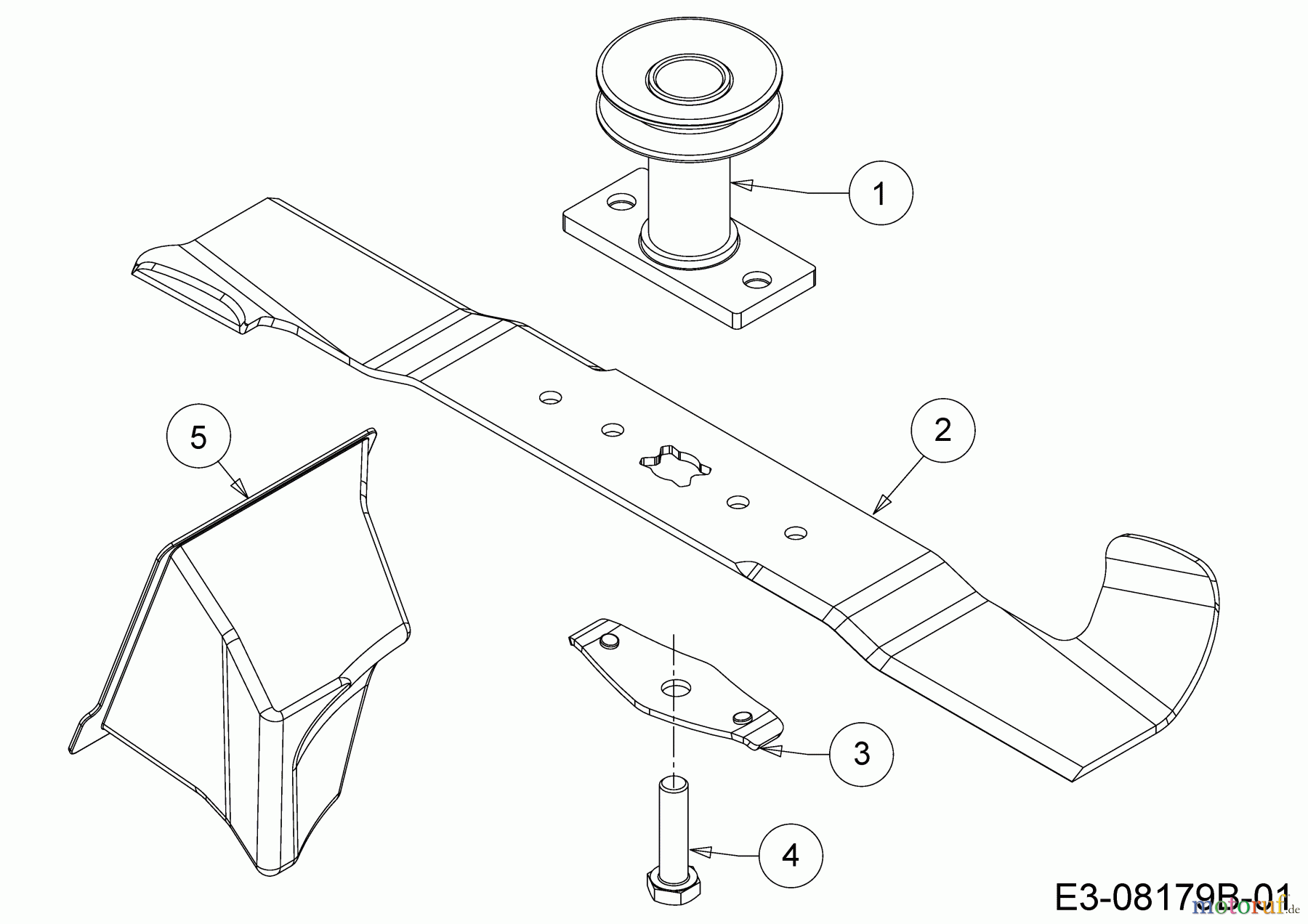  Wolf-Garten Motormäher mit Antrieb A 460 AWHW 12B-TVSC650  (2016) Messer, Messeraufnahme, Mulchstopfen