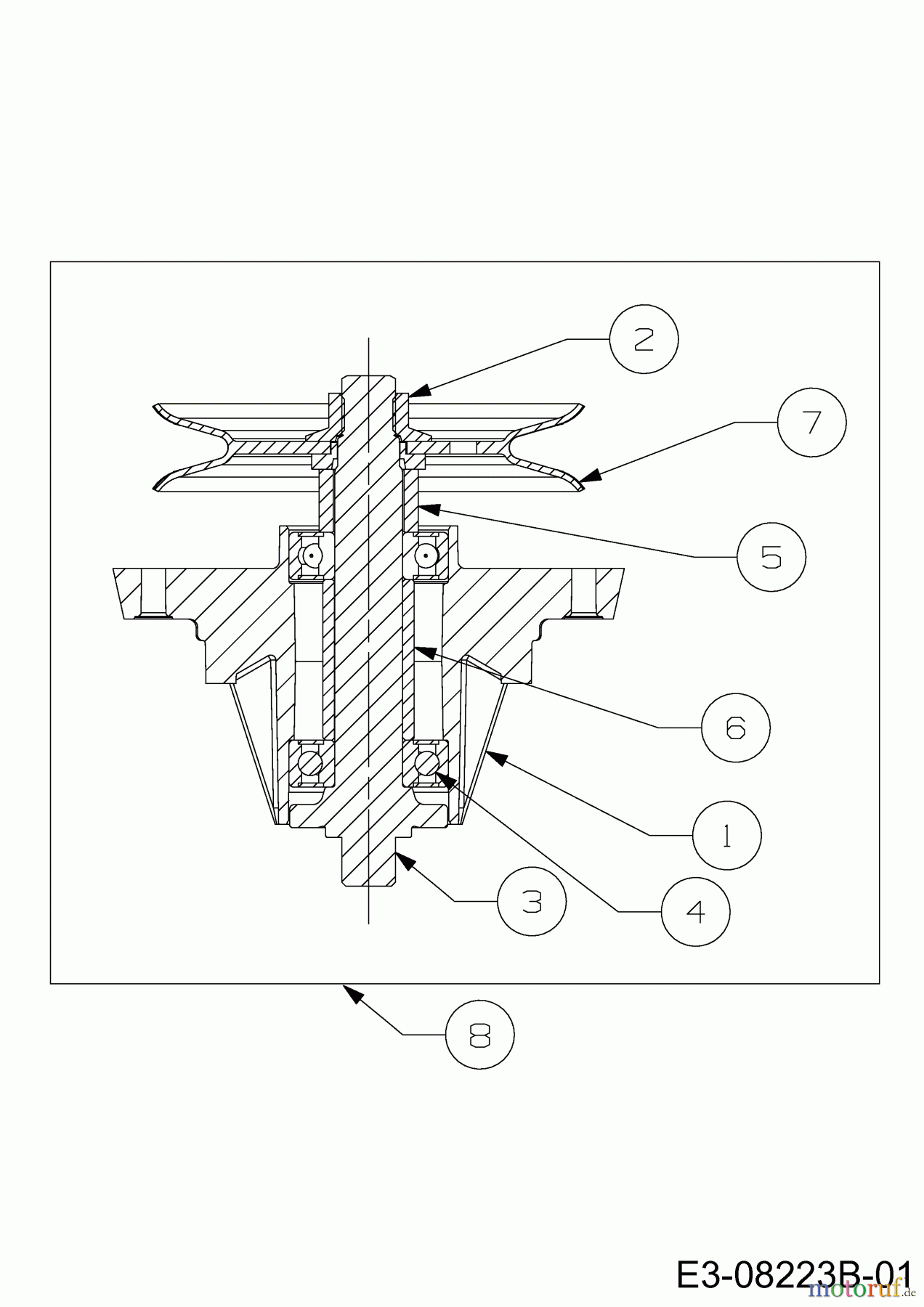  Wolf-Garten Rasentraktoren RDE 60 M 13A326EC650M  (2014) Messerspindel 618-06032