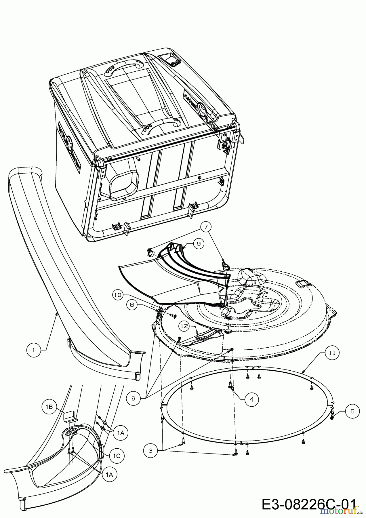  WOLF-Garten Expert Rasentraktoren Expert Scooter Pro 13B226HD650  (2015) Auswurfschacht, Deflektor