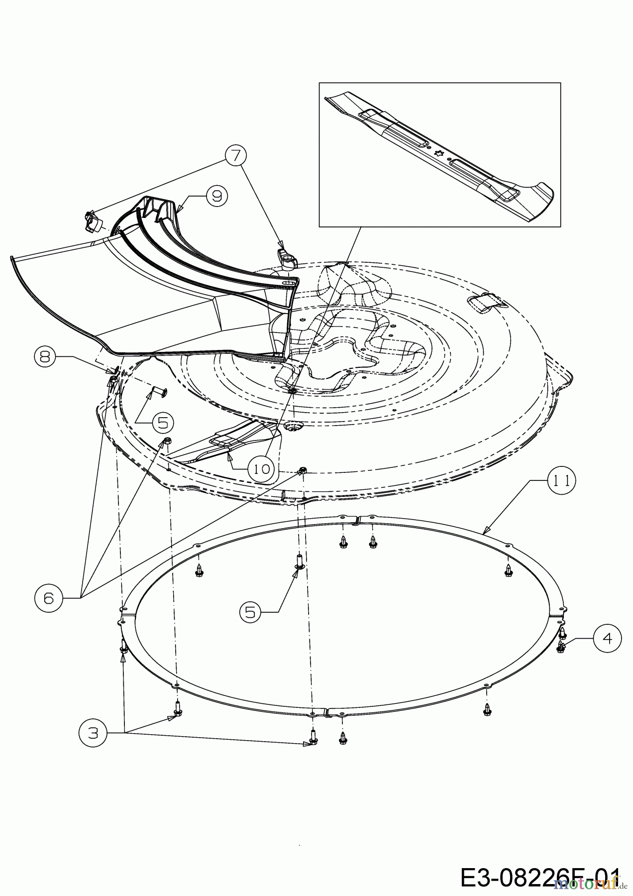  WOLF-Garten Expert Rasentraktoren Scooter Pro Hydro 13A221HD650  (2018) Deflektor, Leitbleche, Messer