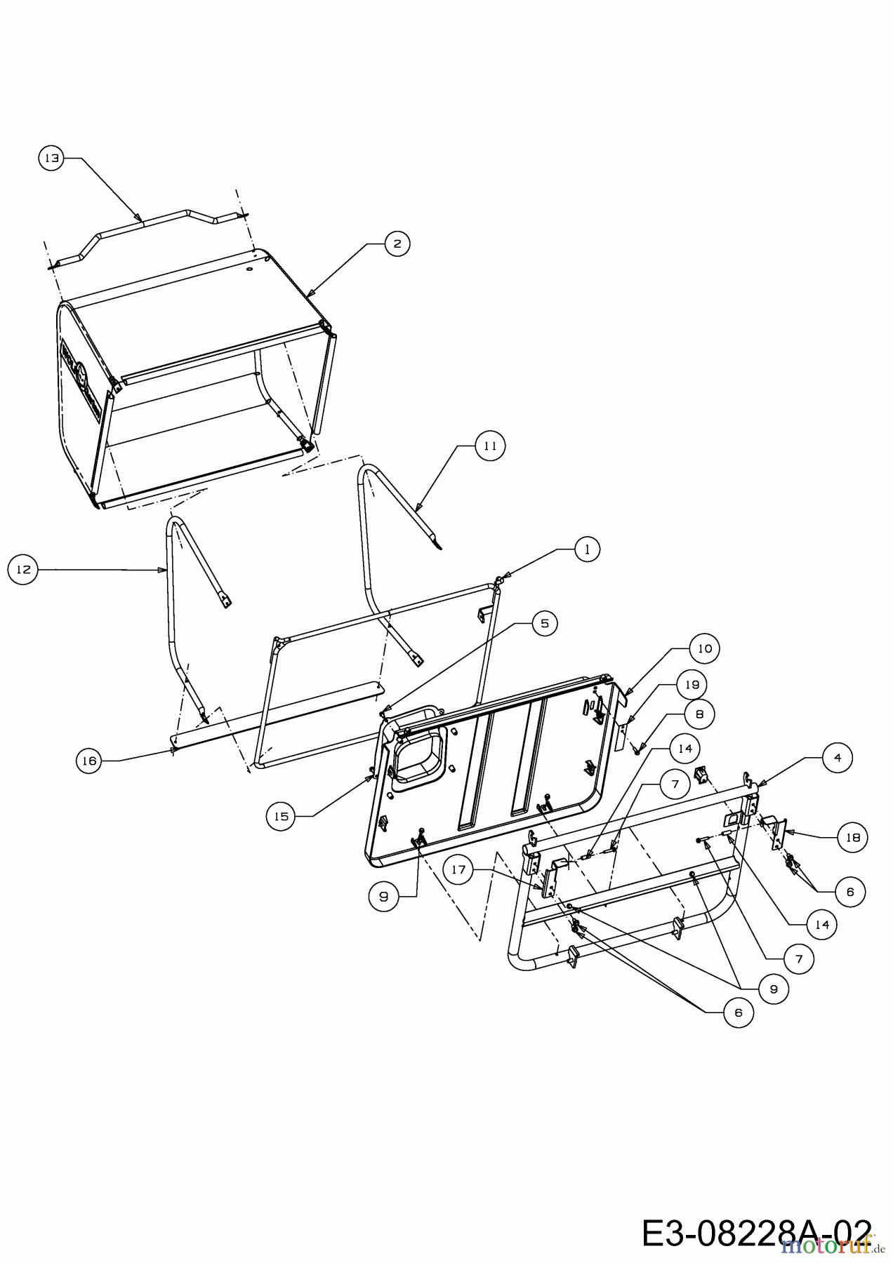  Wolf-Garten Rasentraktoren Scooter Mini / RDE 60 M 13A326EC650M  (2013) Grasfangeinrichtung