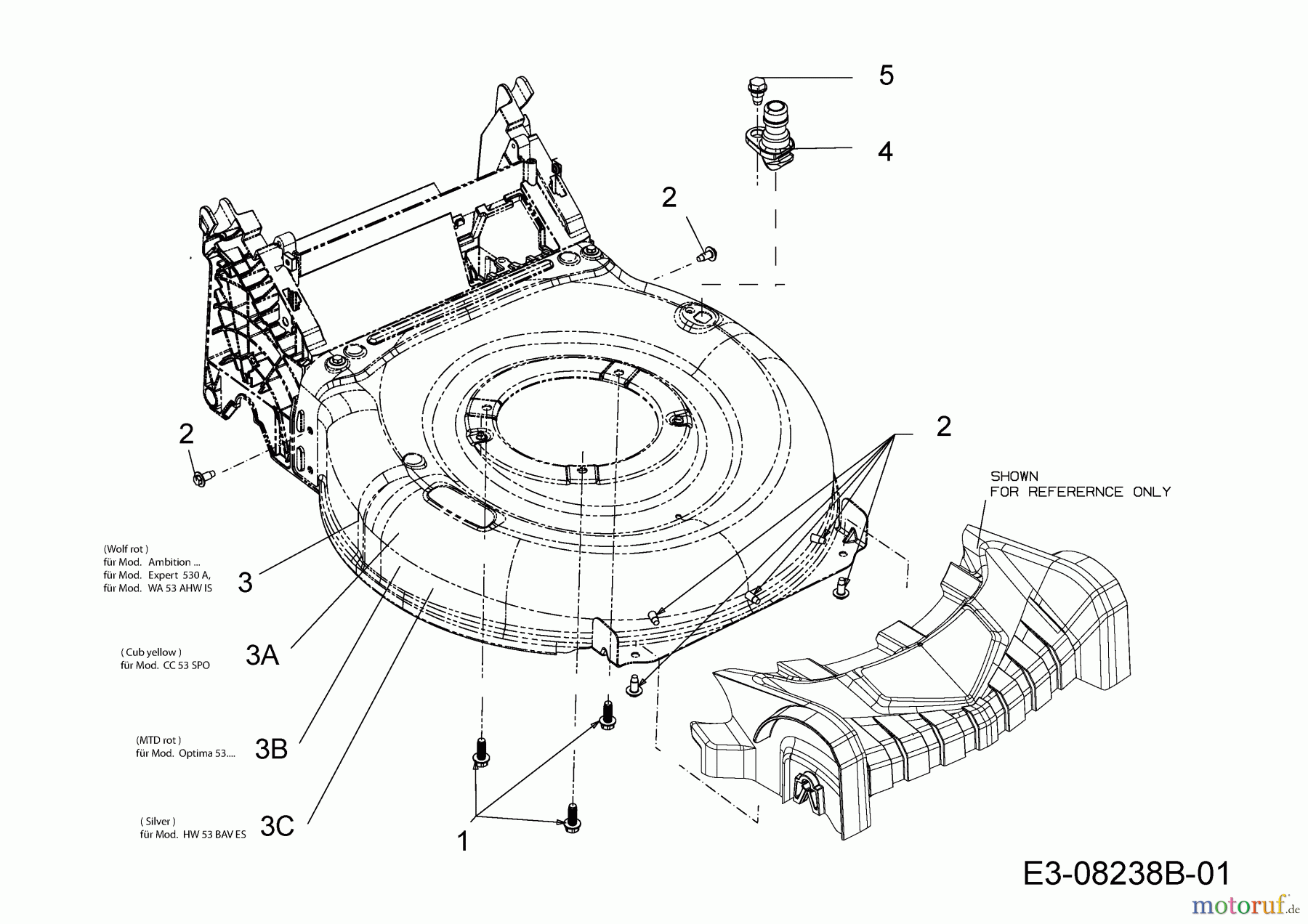  Wolf-Garten Motormäher mit Antrieb WA 53 AHWIS 12A-PV6J650  (2015) Mähwerksgehäuse