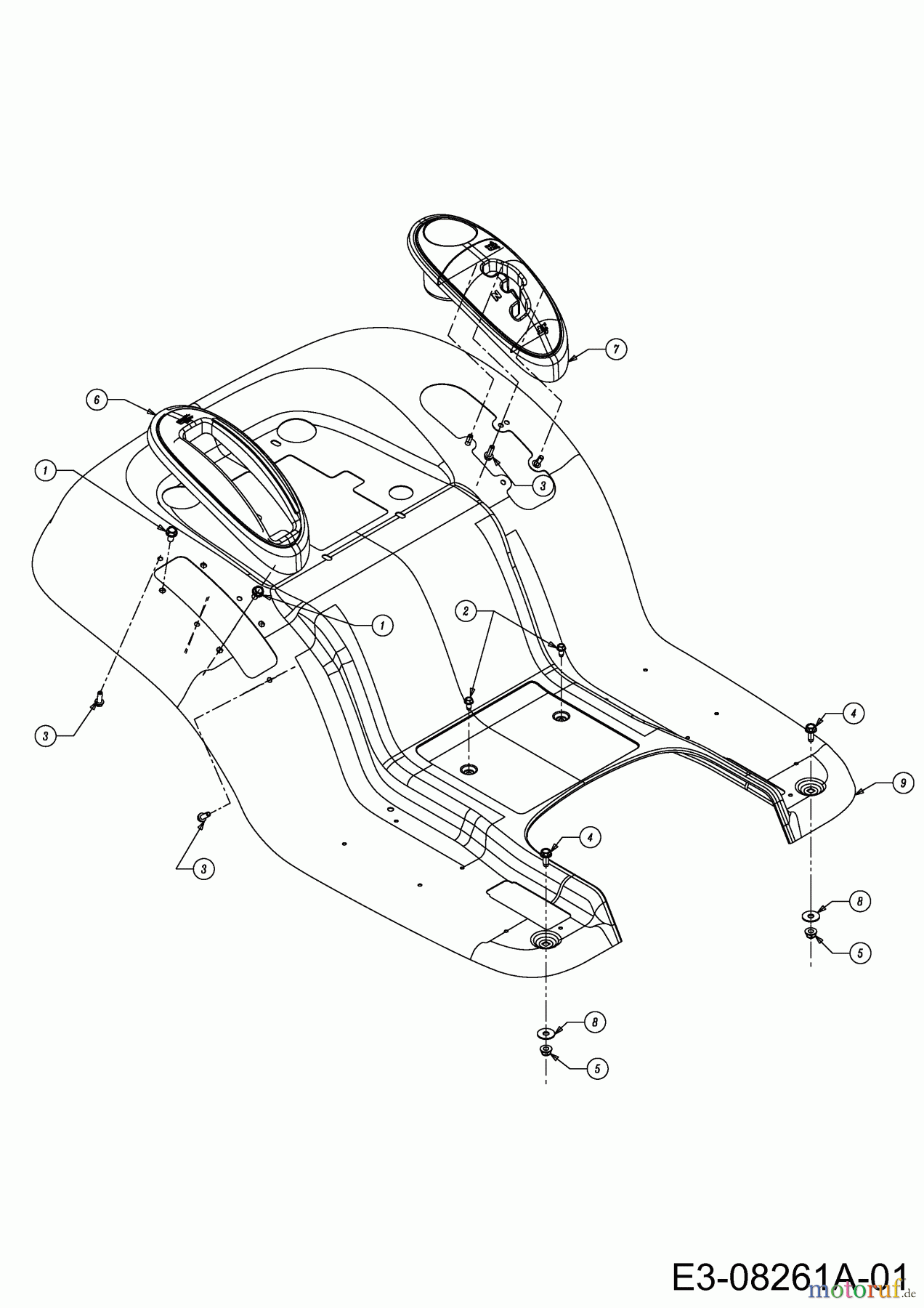  WOLF-Garten Expert Rasentraktoren Expert 107.175 A 13AD90WG650  (2013) Sitzwanne