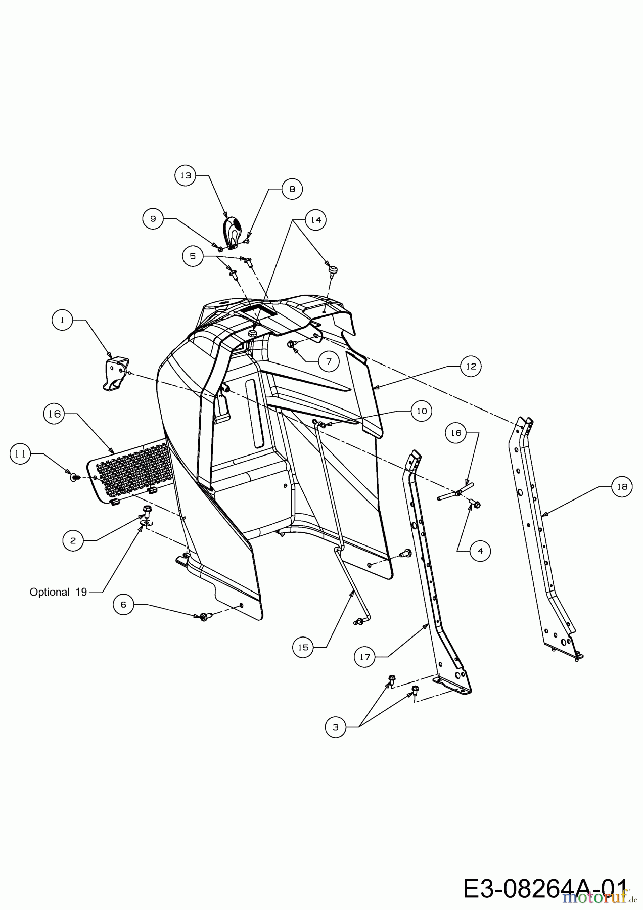 Wolf-Garten Rasentraktoren Expert 107.175 A 13AD90WG650 (2013) Armaturenbrett