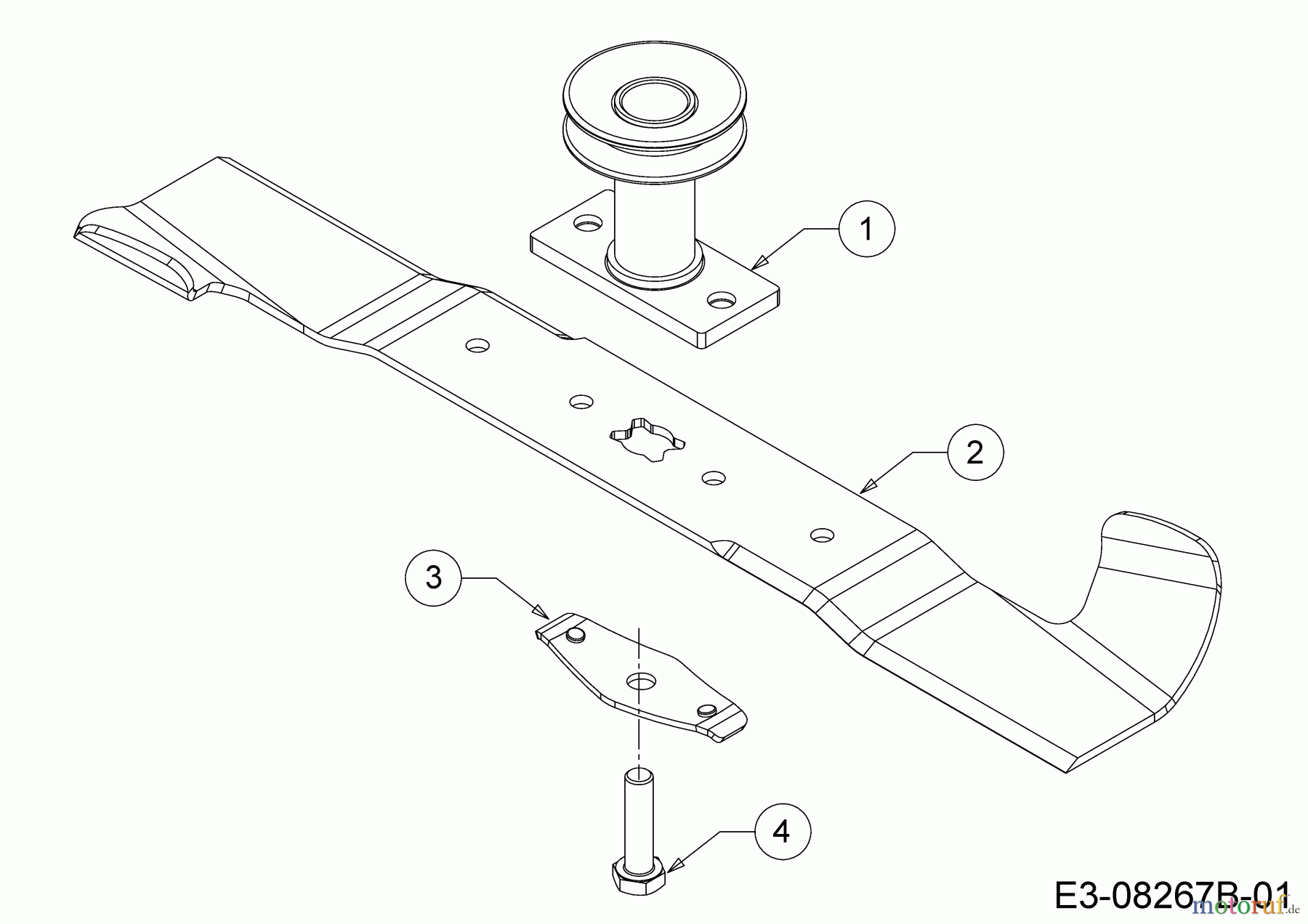 WOLF-Garten Expert Motormäher mit Antrieb Expert 46 BA V 12BVK15E650 (2015) Messer, Messeraufnahme
