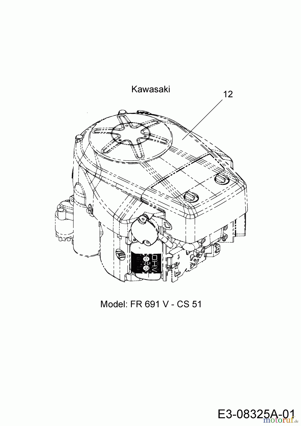  WOLF-Garten Expert Rasentraktoren Expert 122.240 H 13AI91WJ650  (2014) Motor Kawasaki