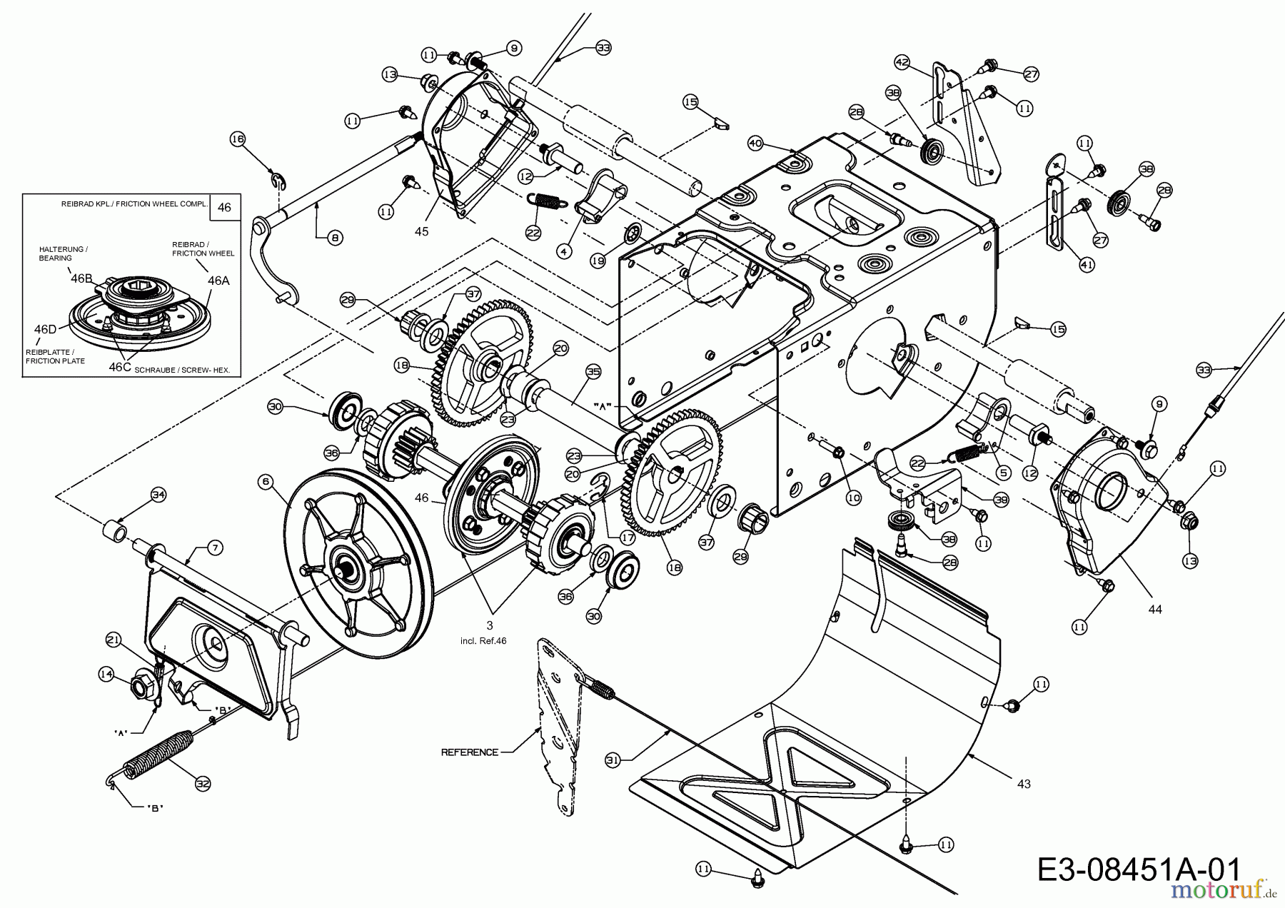  Wolf-Garten Schneefräsen Ambition SF 66 TE 31AY74T3650  (2014) Fahrantrieb