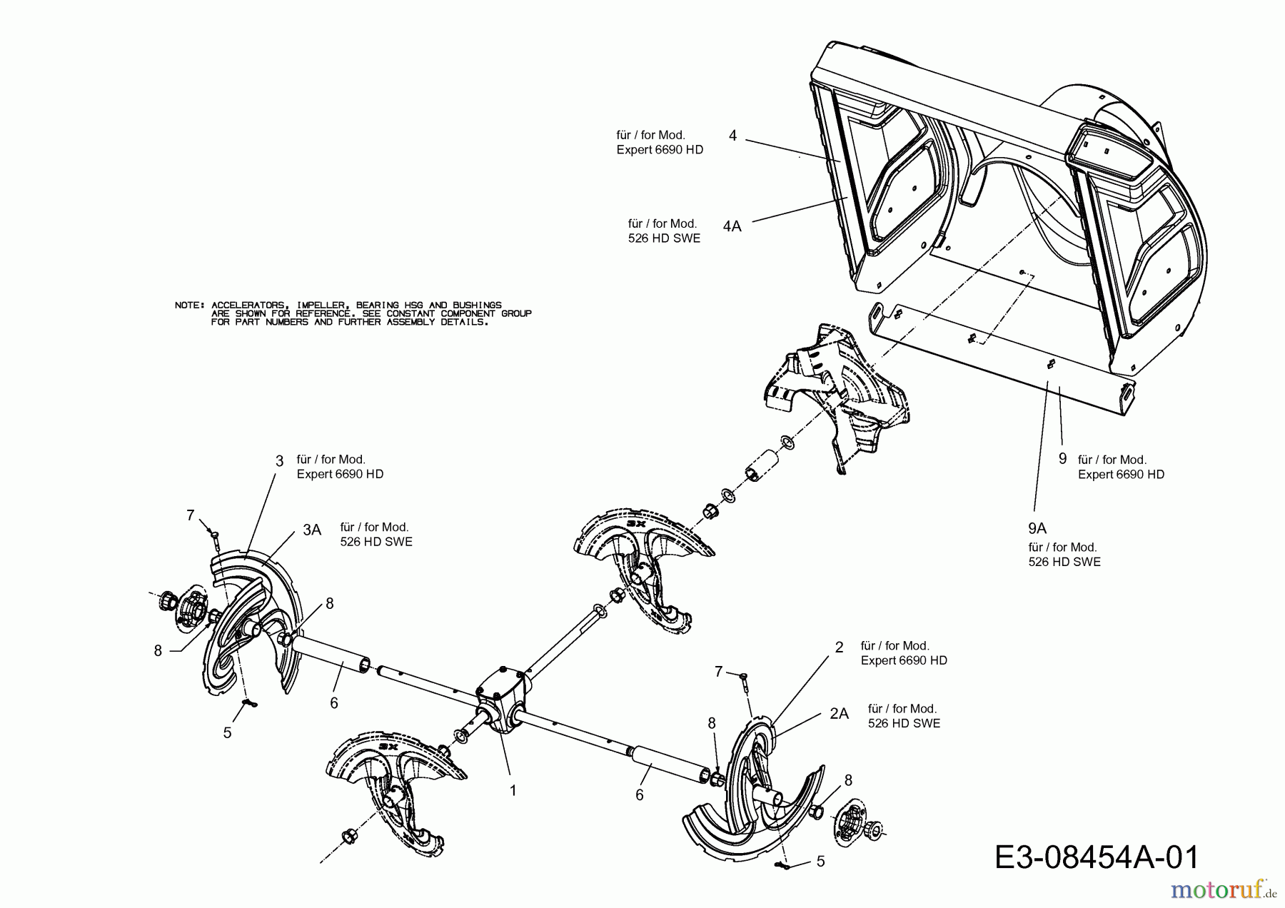  WOLF-Garten Expert Schneefräsen Expert 6690 HD 31AY55SX650  (2014) Fräsgehäuse, Schnecke, Schneckenantrieb