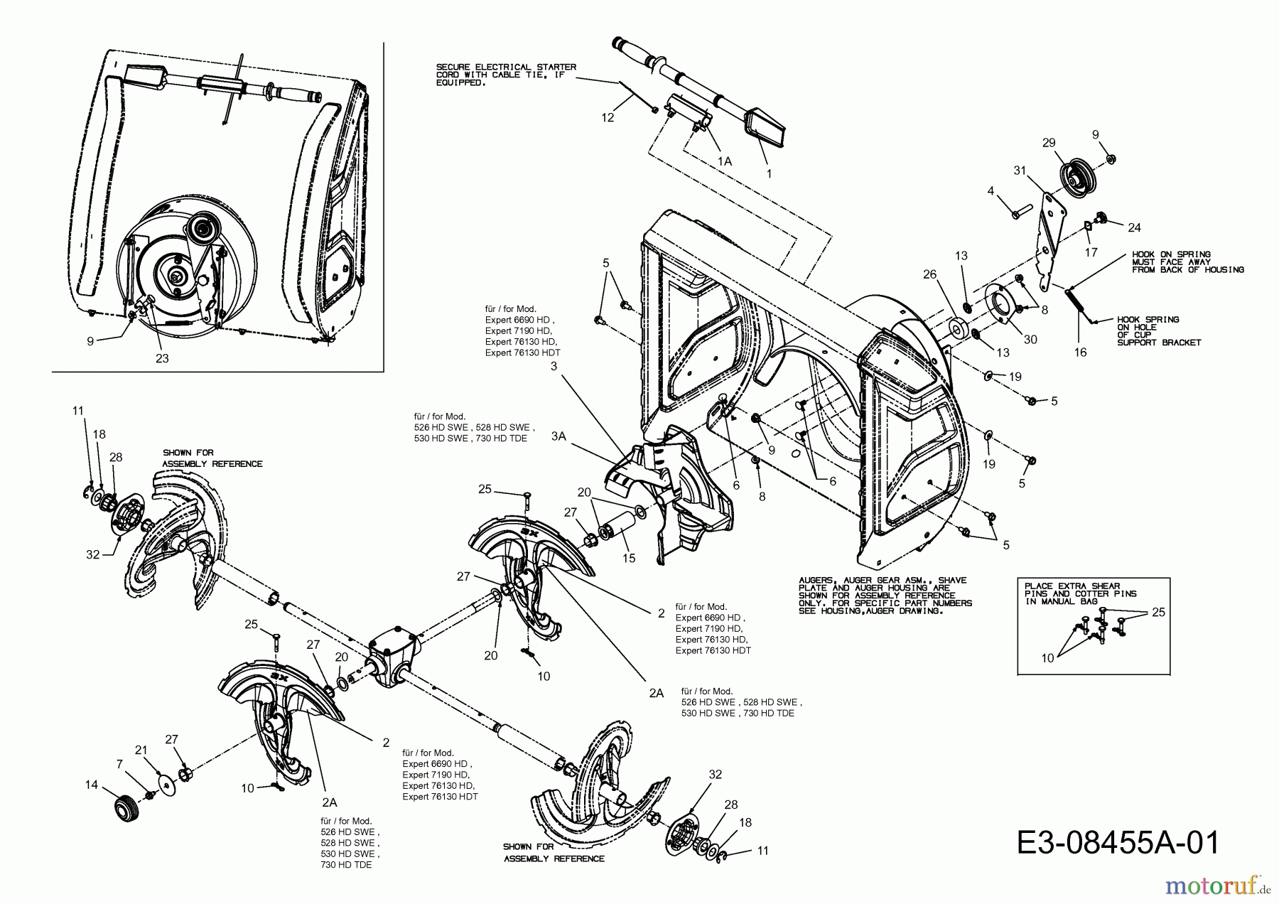  WOLF-Garten Expert Schneefräsen Expert 76130 HD 31AY57SZ650  (2014) Schaufelrad, Schnecke