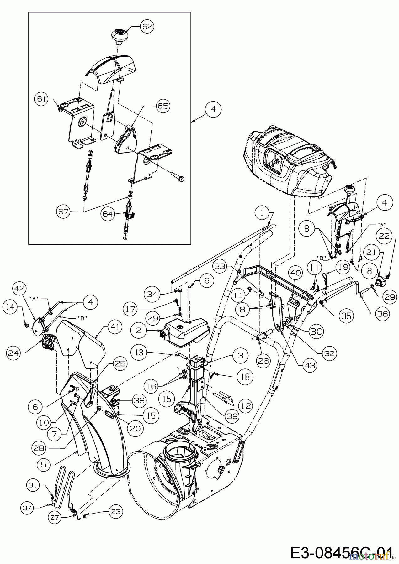  WOLF-Garten Expert Schneefräsen Expert 76130 HDT 31AY77SZ650  (2016) Auswurfschacht, Joystick