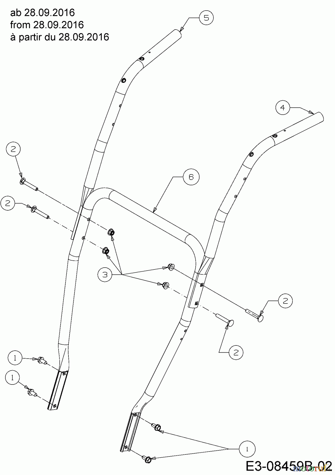  Wolf-Garten Schneefräsen SF 66 E 31AY54T3650  (2017) Holm ab 28.09.2016