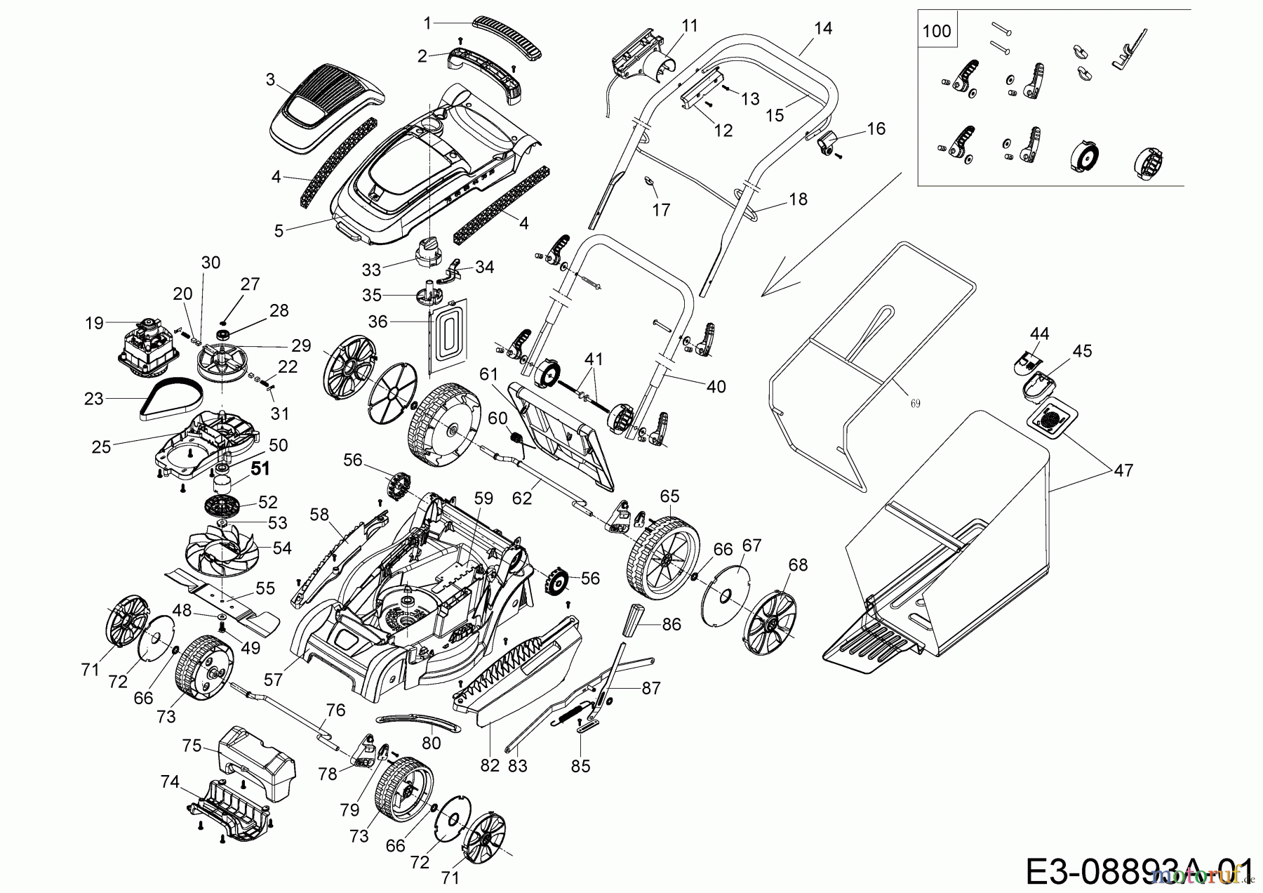  Wolf-Garten Elektromäher A 400 E 18AKMJL2650  (2016) Grundgerät