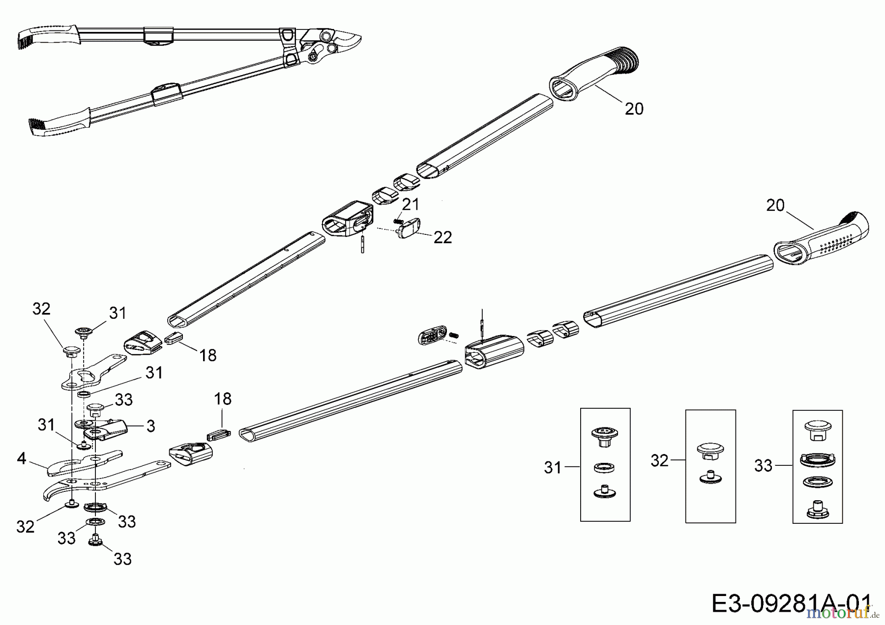  Wolf-Garten Astscheren Power Cut RR 900 T 73AGA008650  (2015) Grundgerät